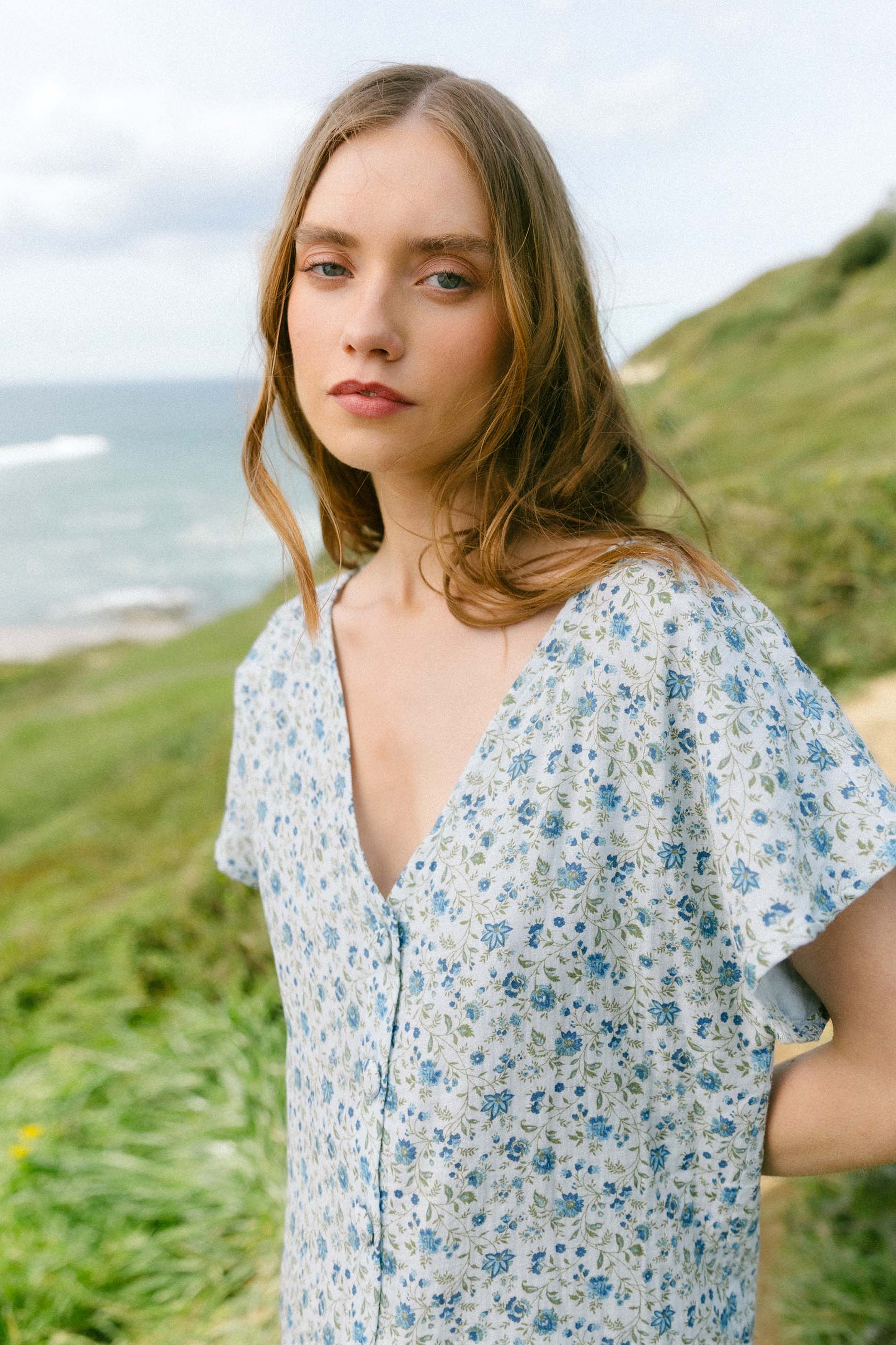 Vestido NEA orgánico flor azul
