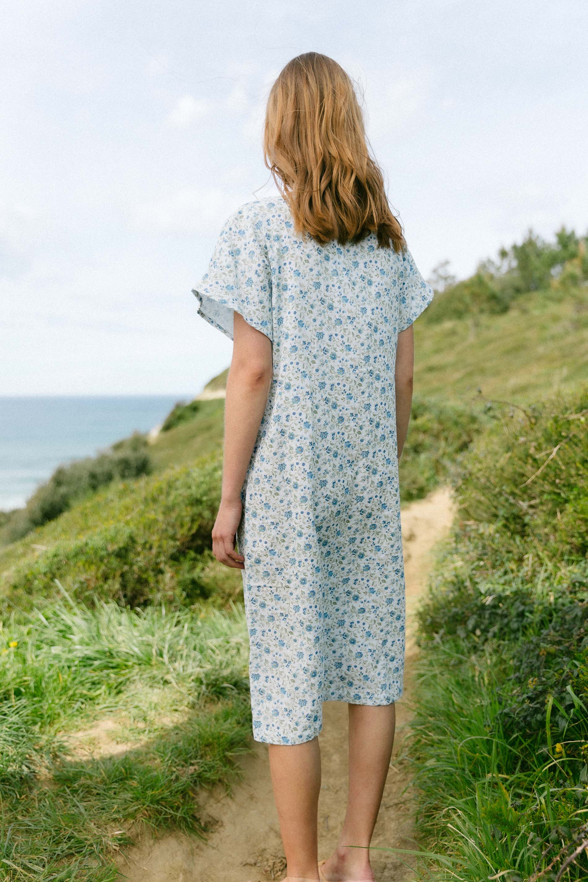 Vestido NEA orgánico flor azul