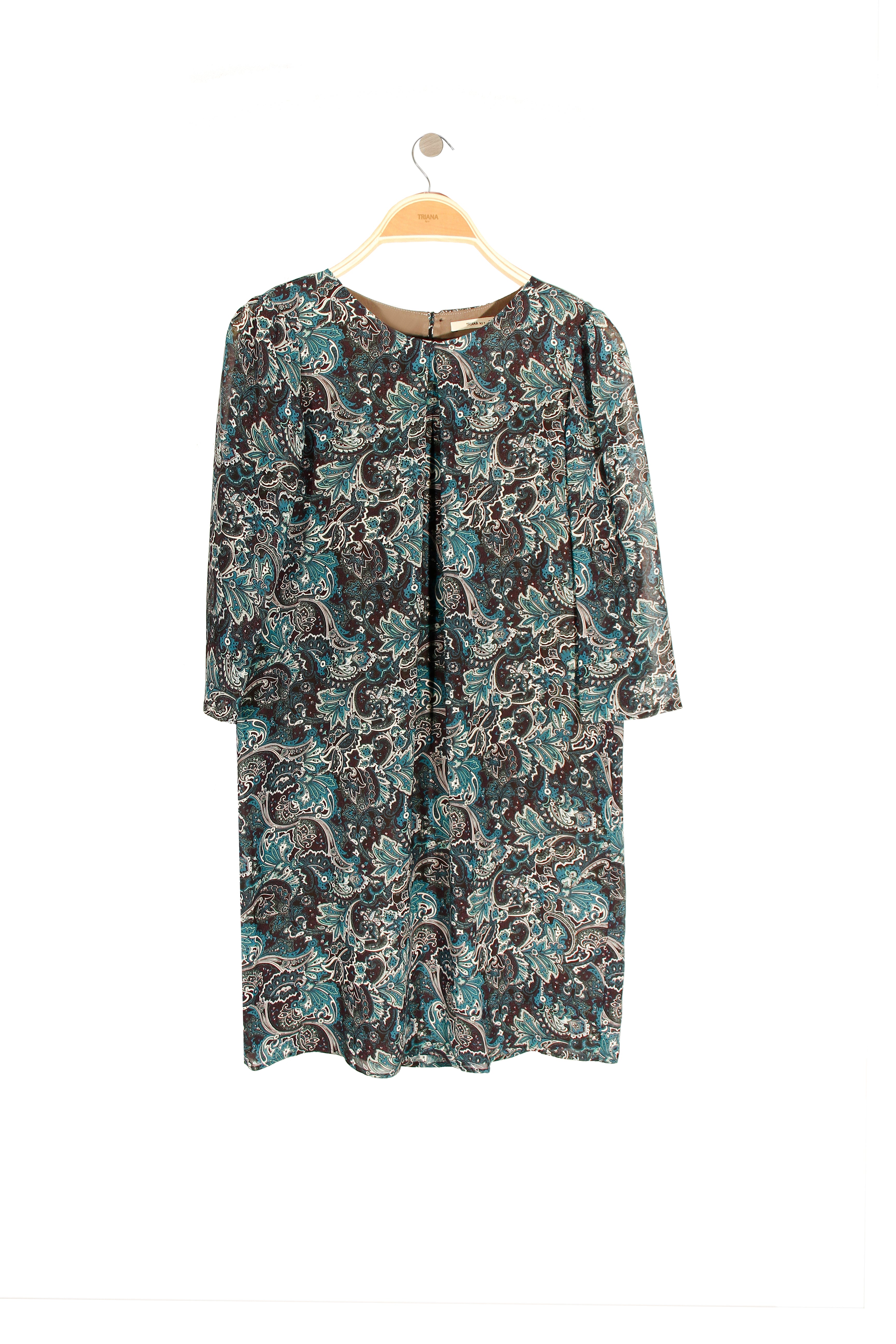 Vestido print cachemira verde