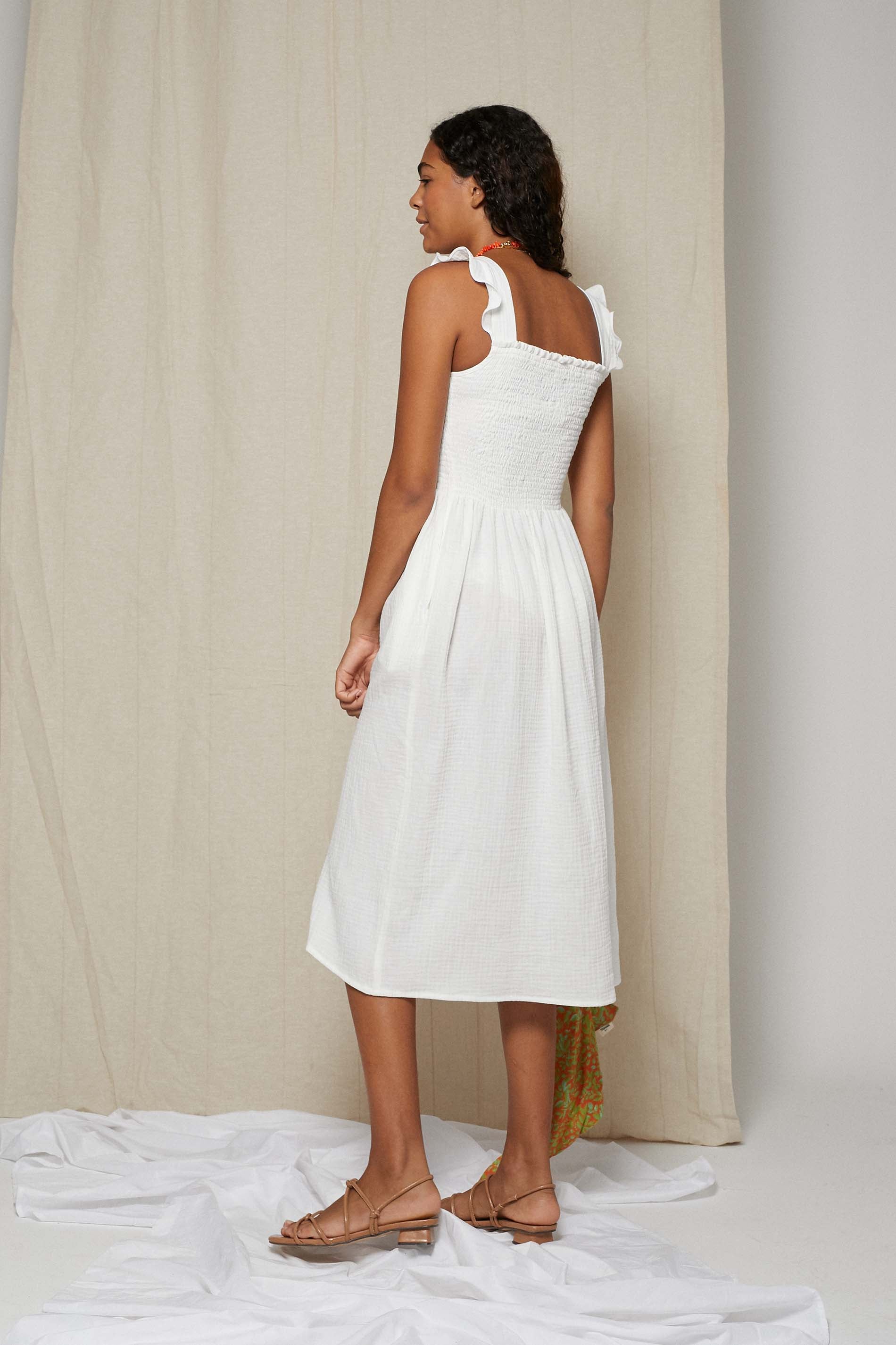 Vestido PANAMA bolsillos organic blanco
