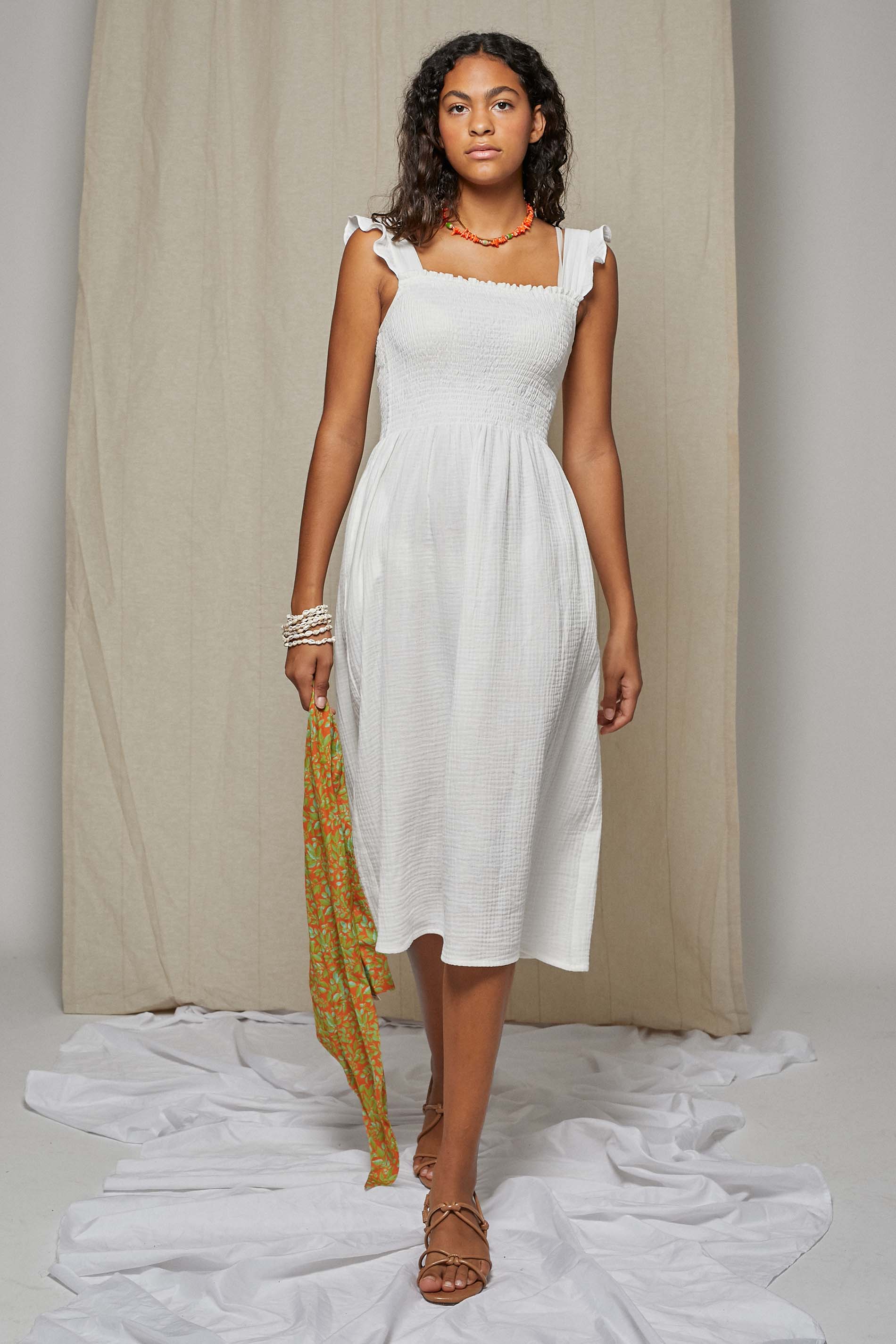 Vestido PANAMA bolsillos organic blanco