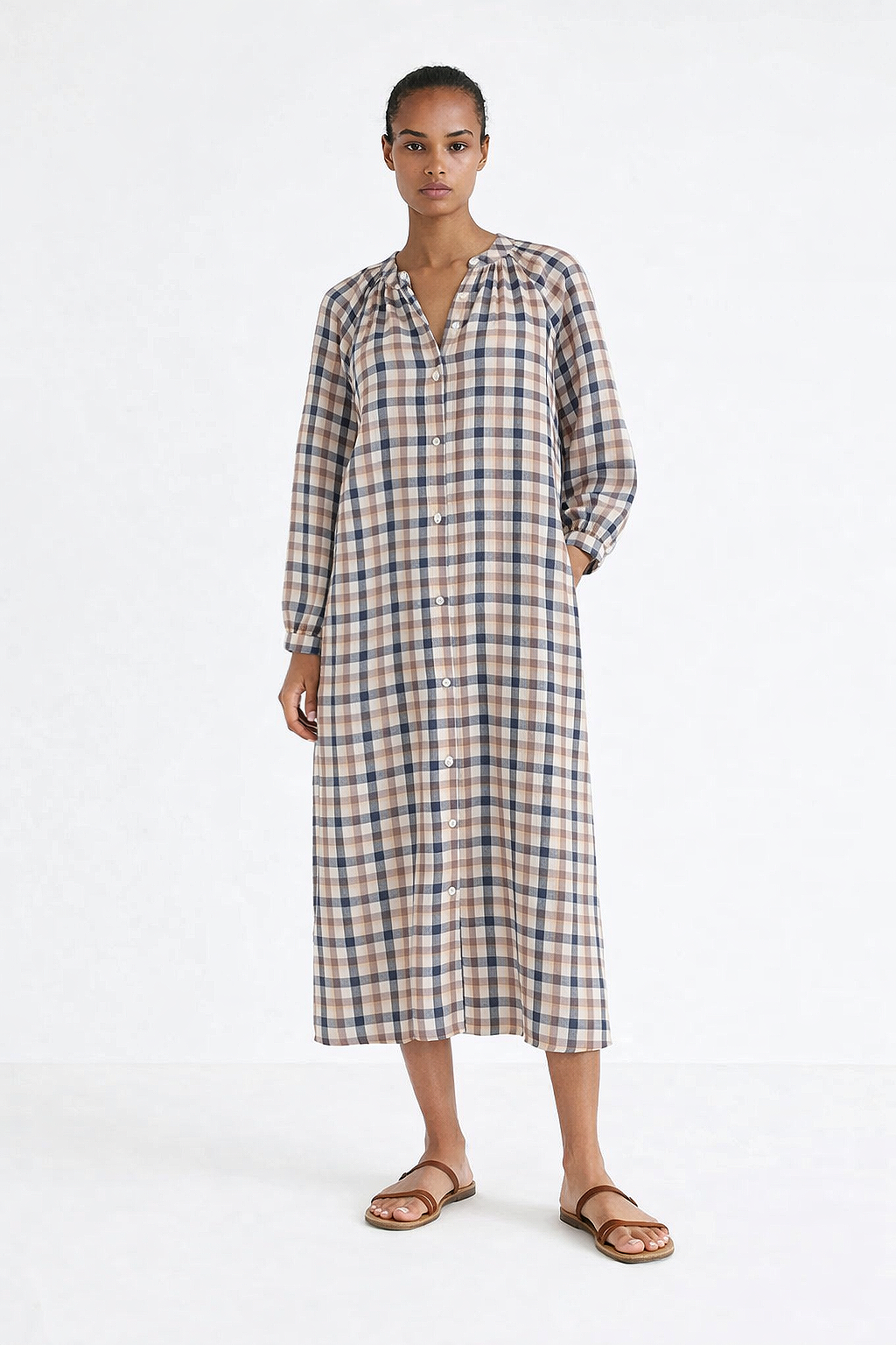 Vestido pato cuadros algodón orgánico