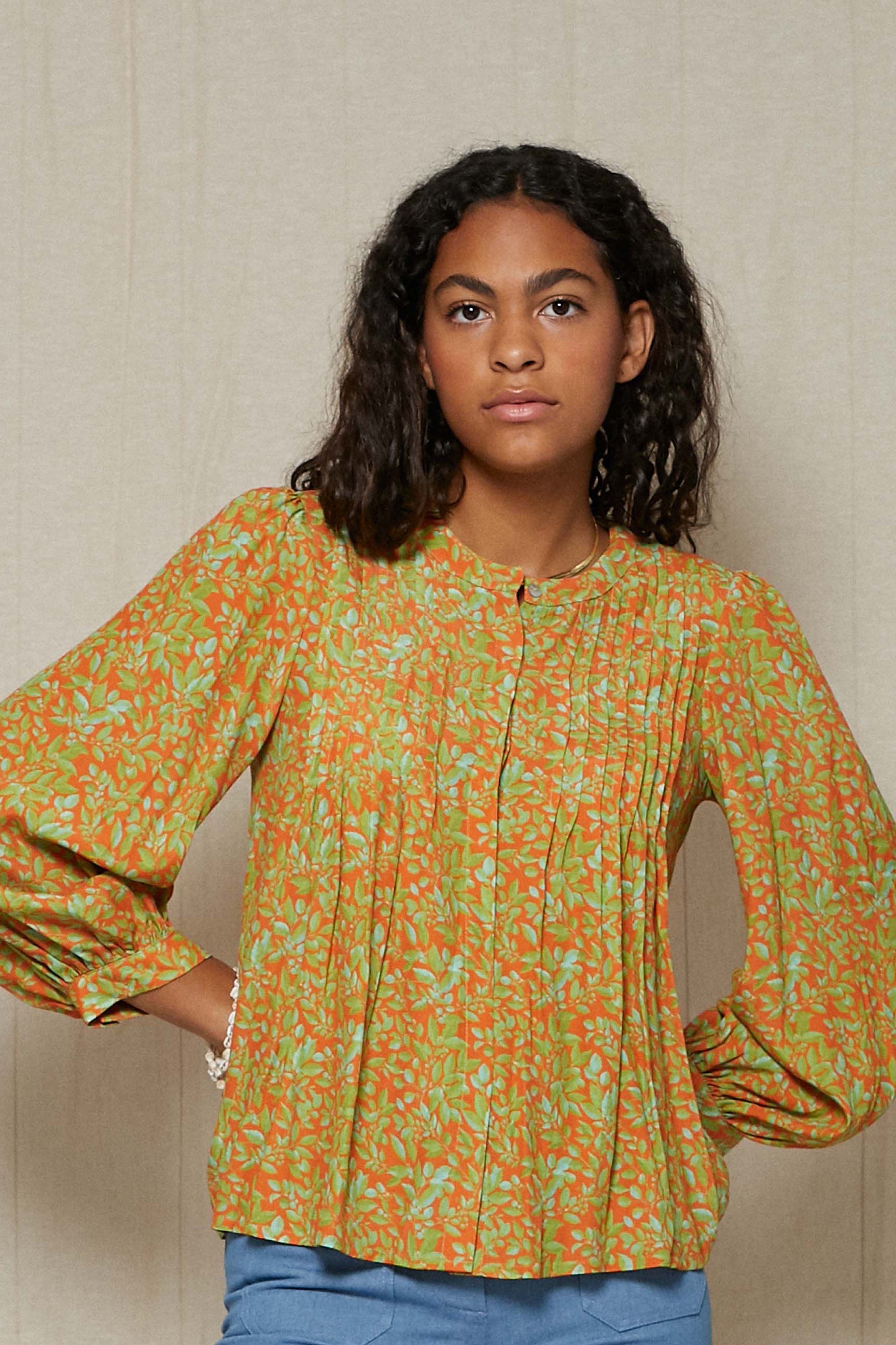 Blusa flor pistacho ZEA