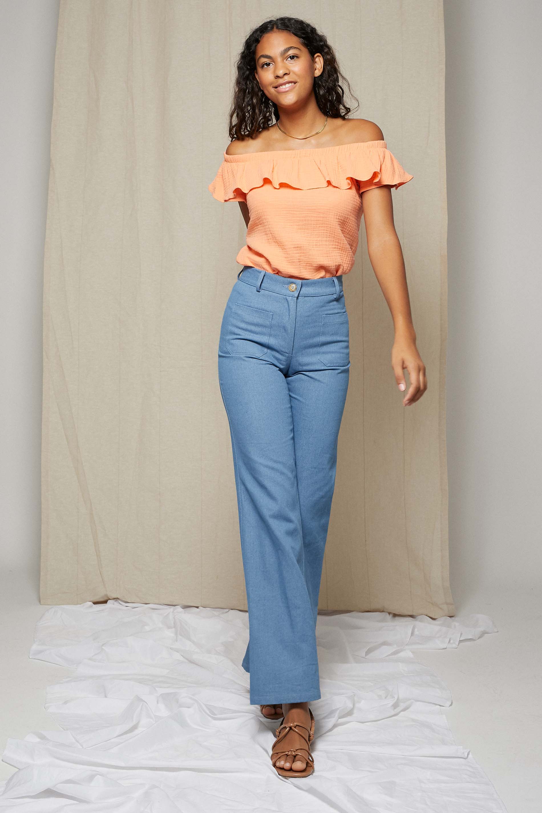 Blusa algodón orgánico TRIPOLI tangerina