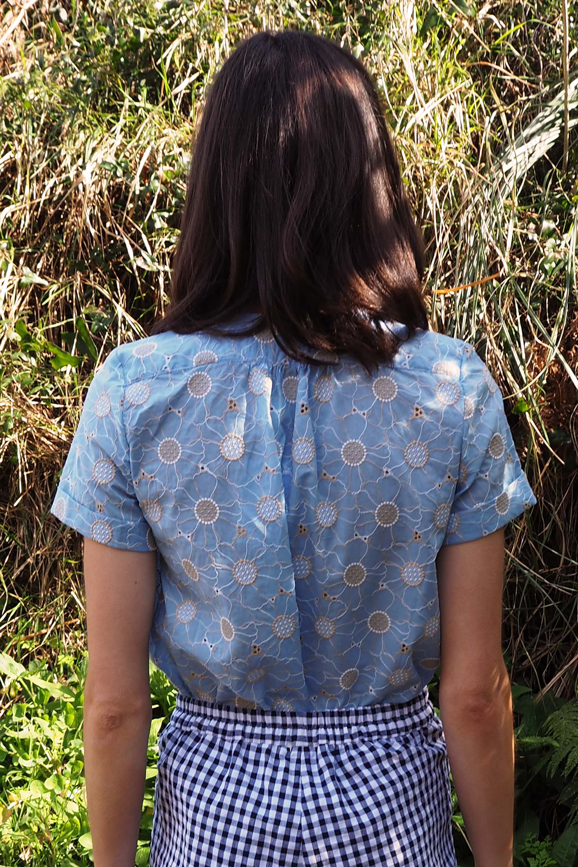 Blusa voile bordado azul BURNI