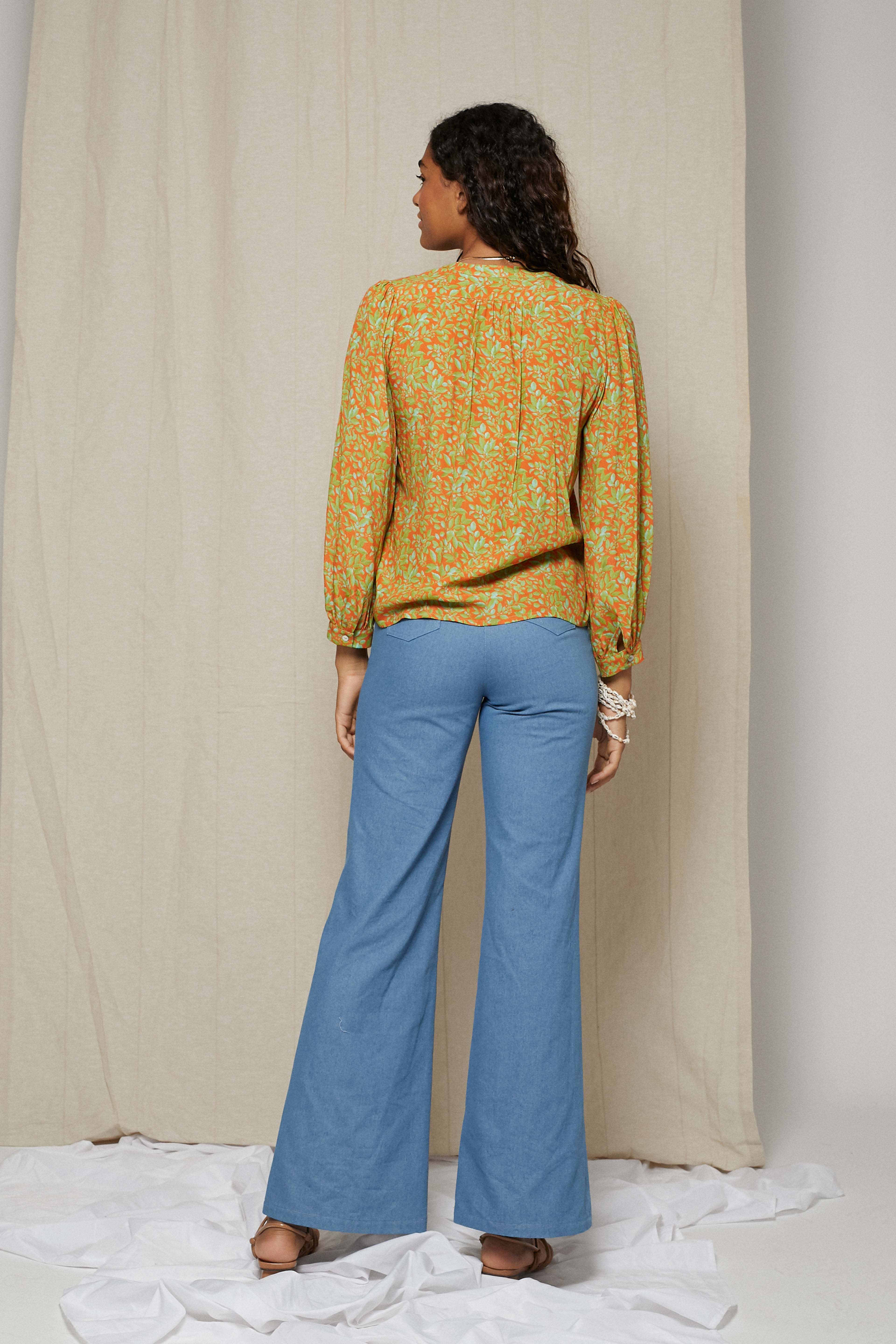 Blusa flor pistacho ZEA