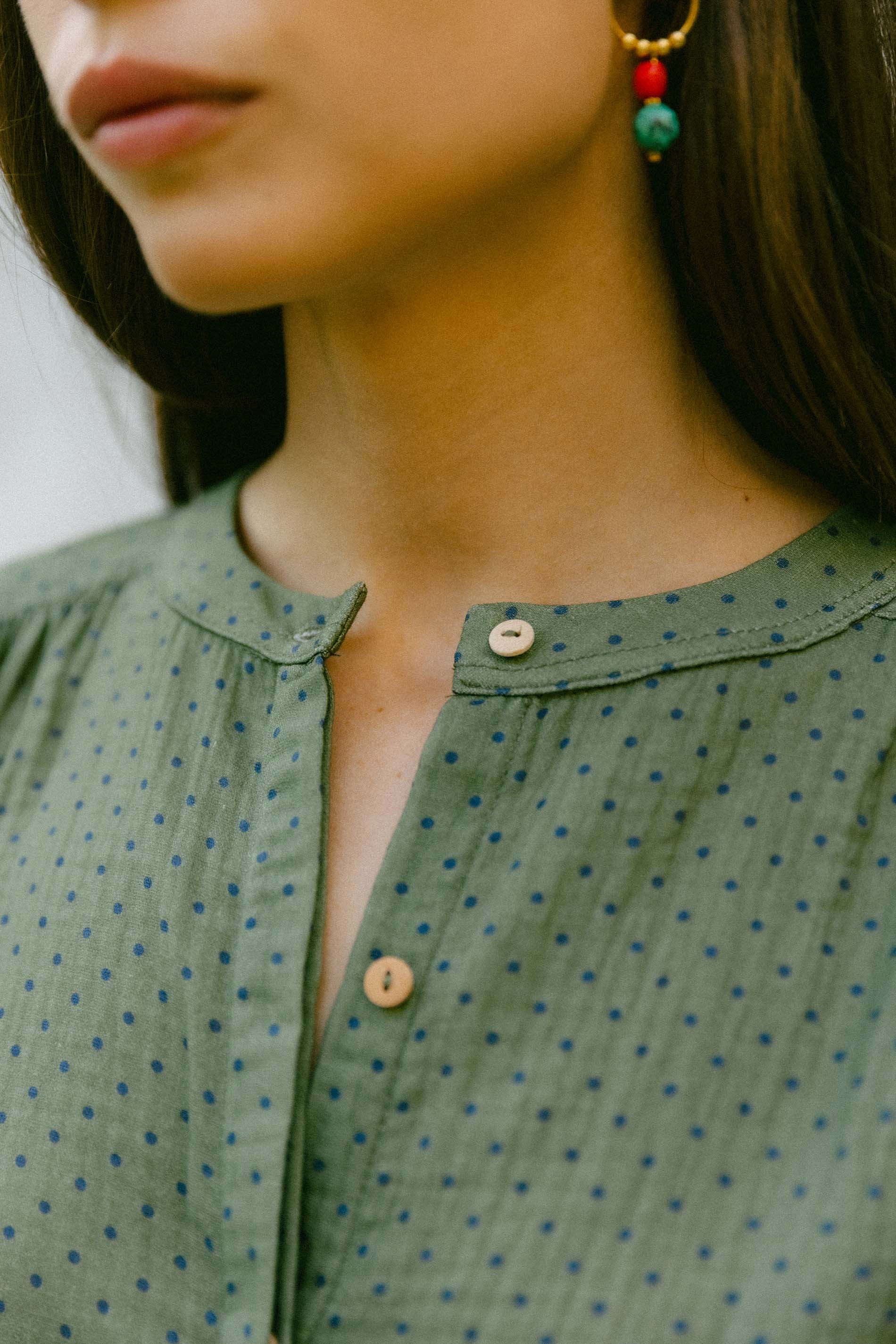 Blusa MELBOURNE motas verdes