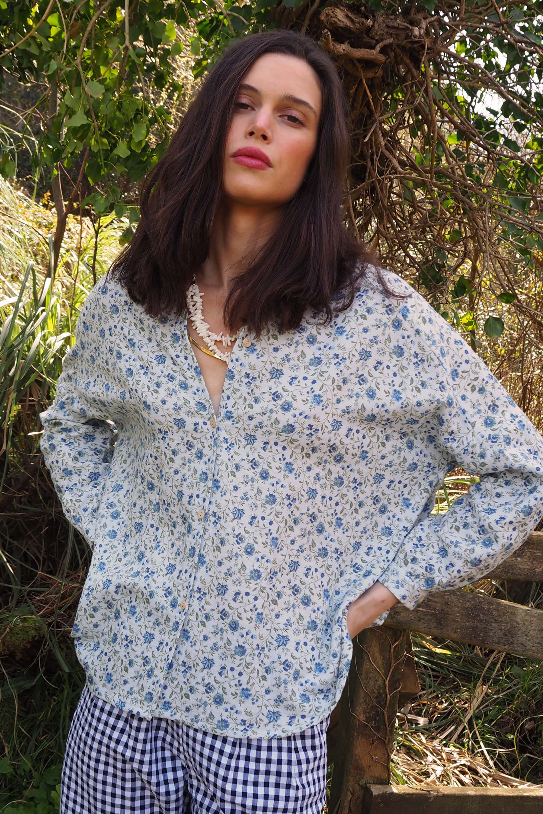 Blusa algodón orgánico STAR print flor