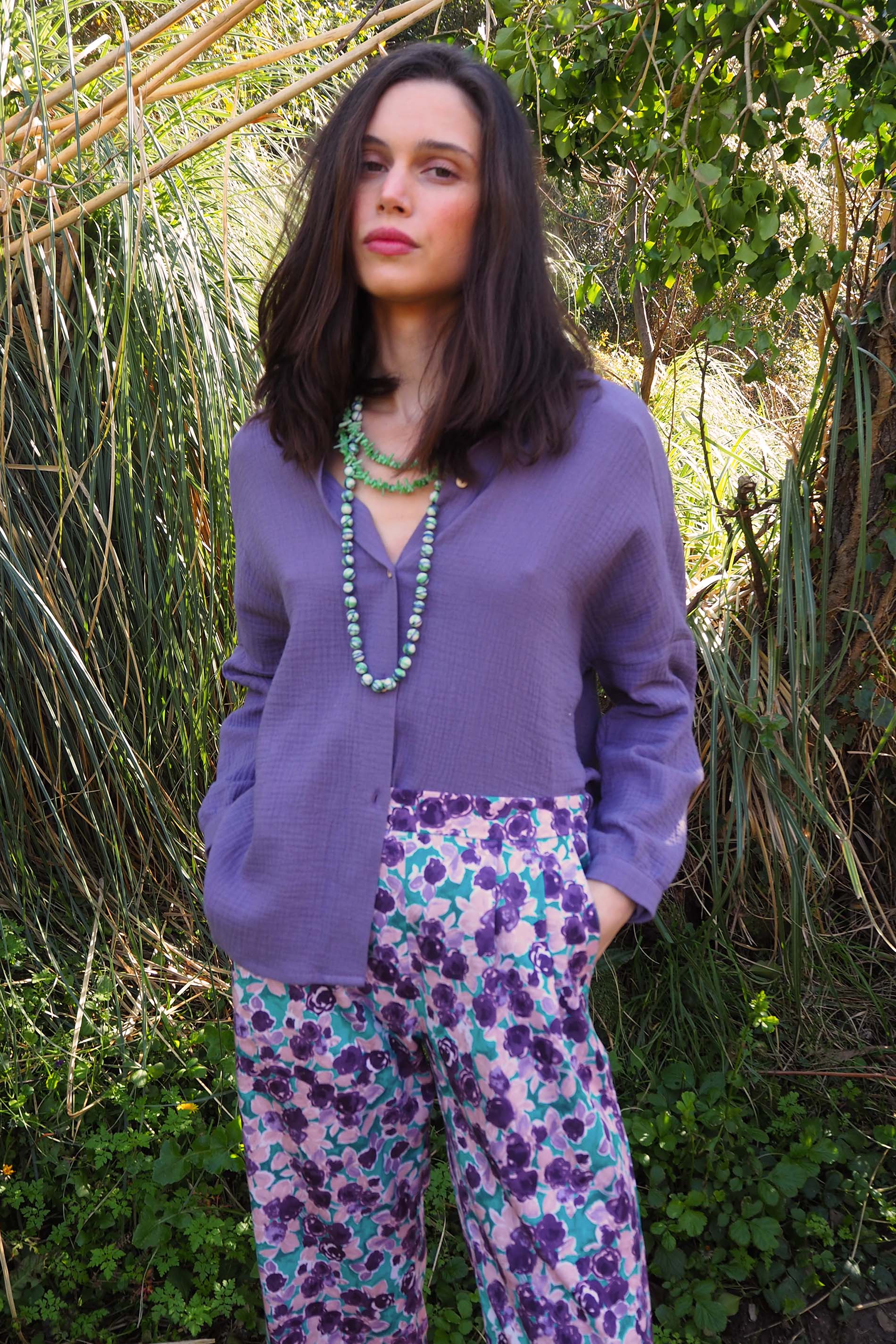 Blusa algodón orgánico STAR morado