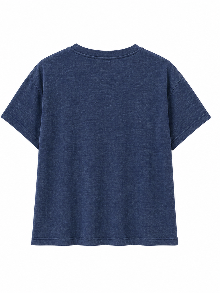 Camiseta azul marino bordado TRIANABYC
