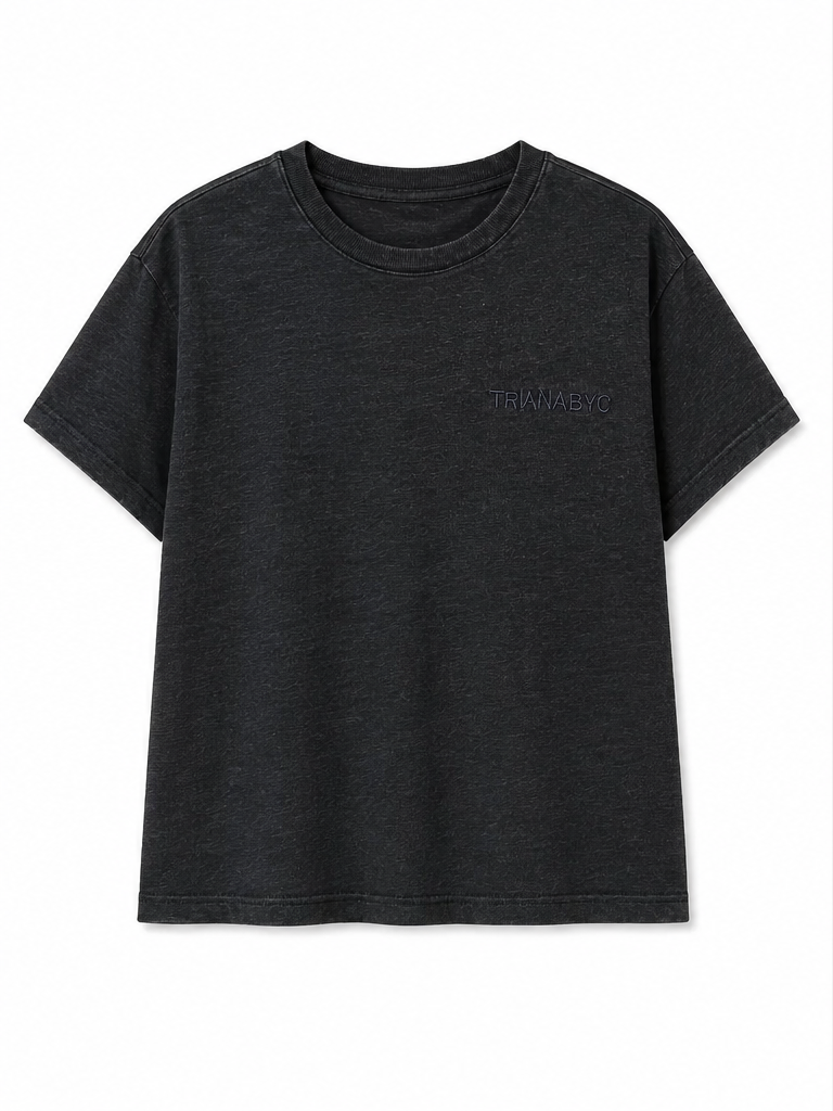 Camiseta antracita bordado TRIANABYC