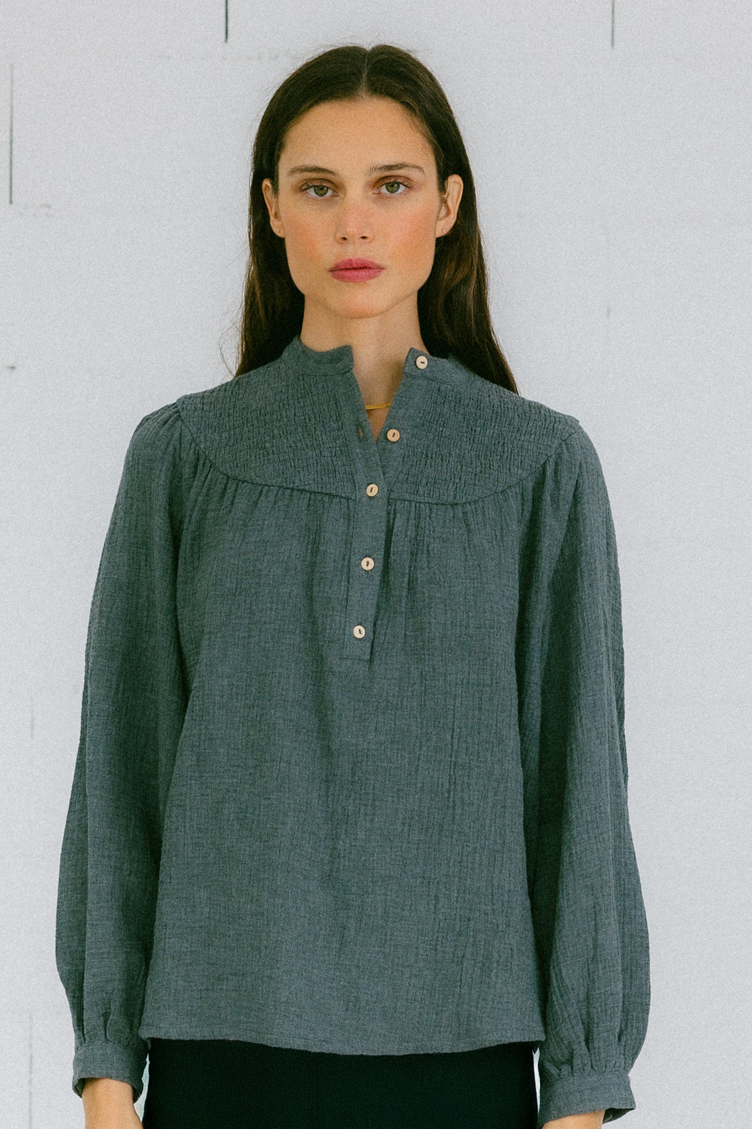 Blusa CENIA algodón organico GRIS