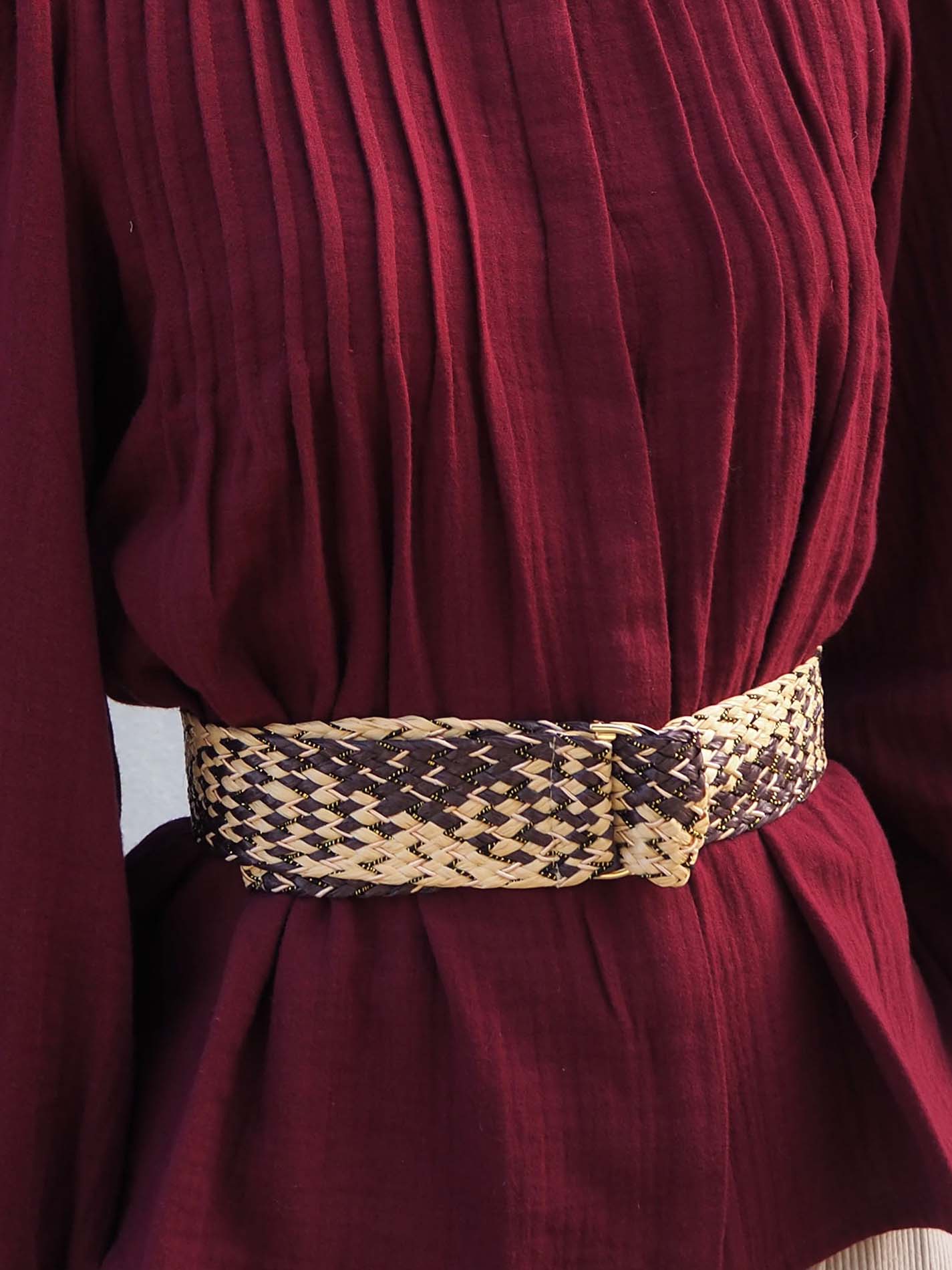 Ceinture boucle dorée bicolore