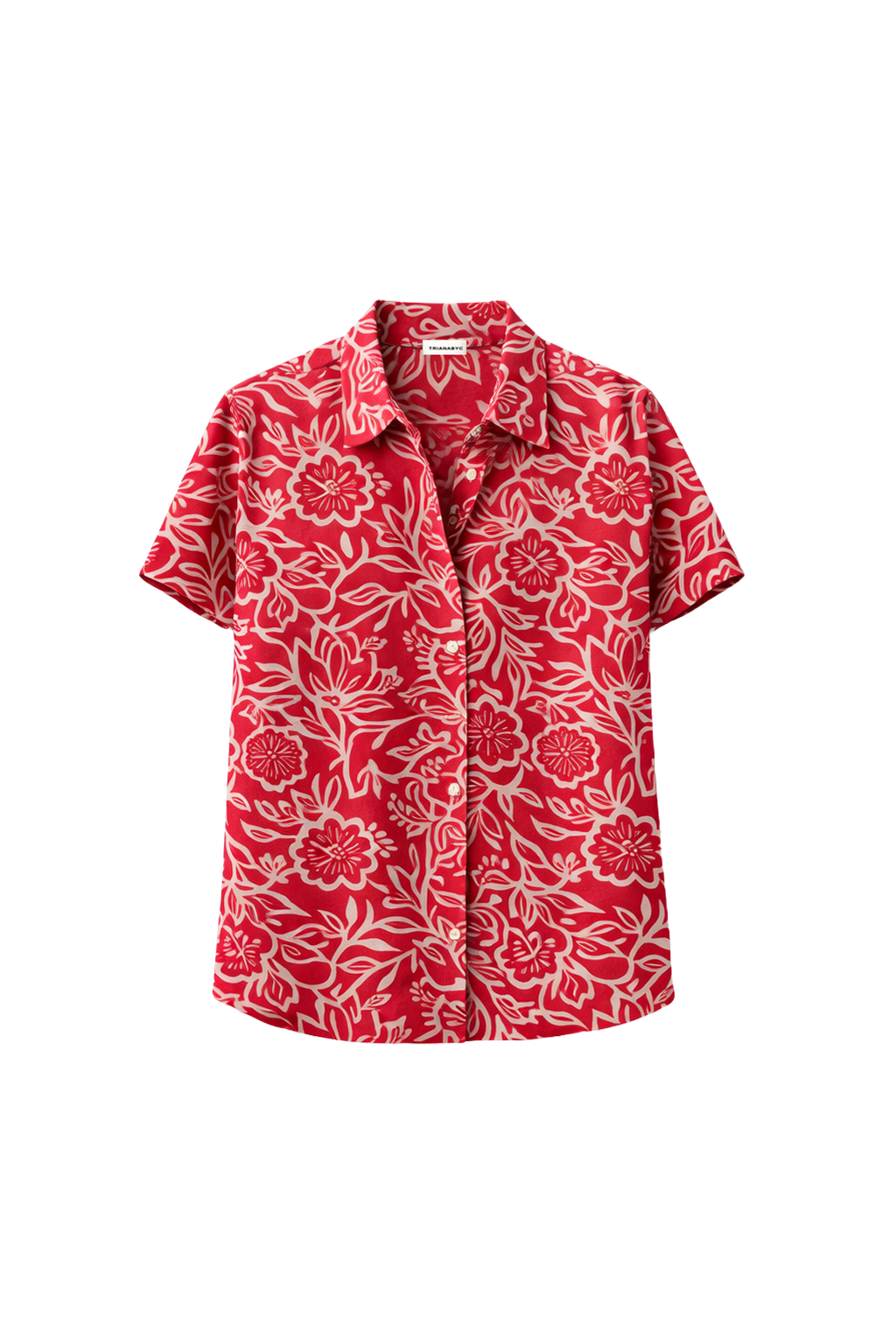 Total look manga corta flor deco rojo