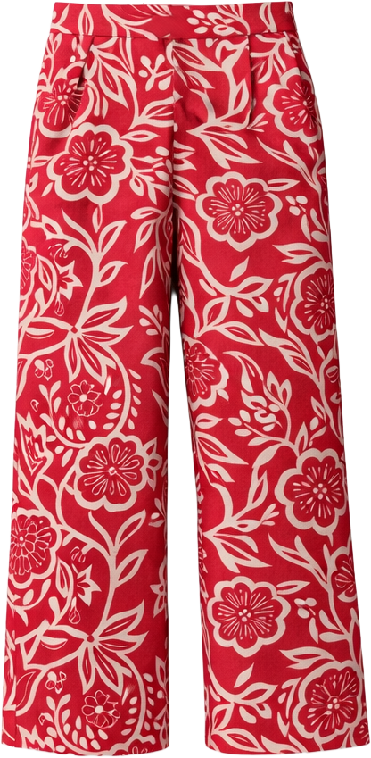 Pantalón millet flor deco rojo