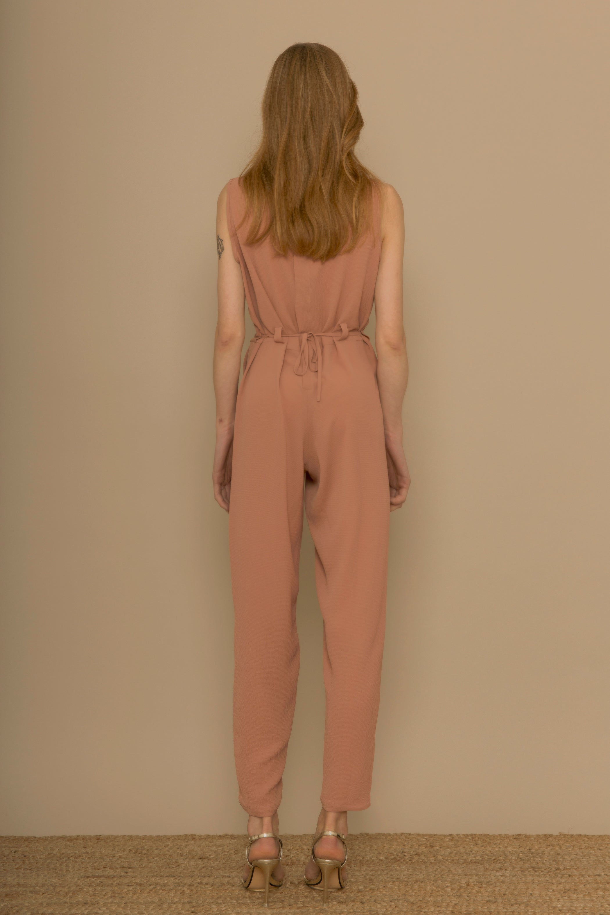 WHITE crepe jumpsuit