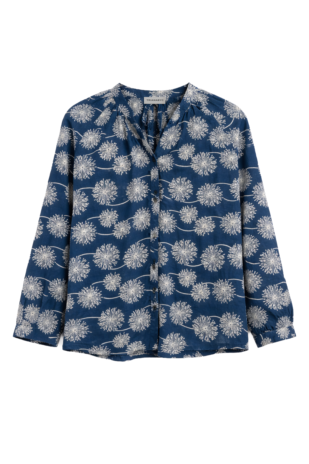 Blusa oca bordada azul