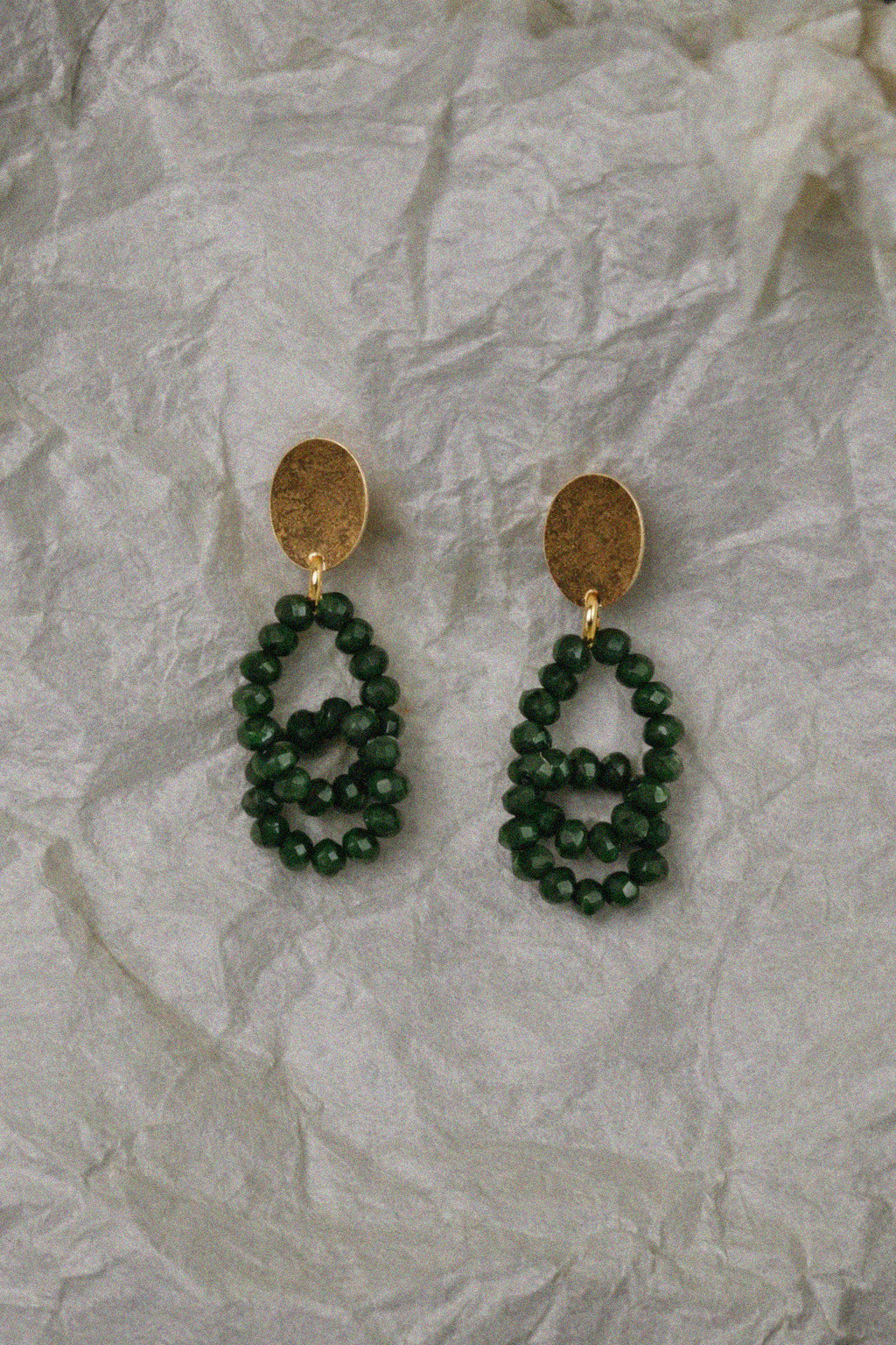 Pendientes yakarta verde