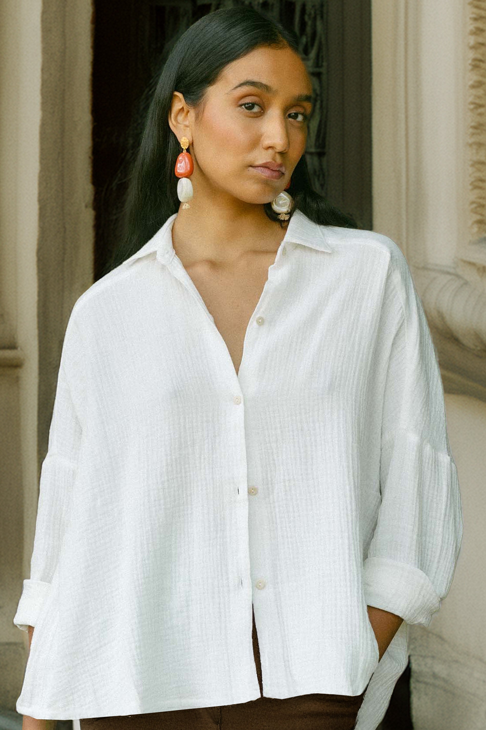 Blusa STAR algodón orgánico blanco