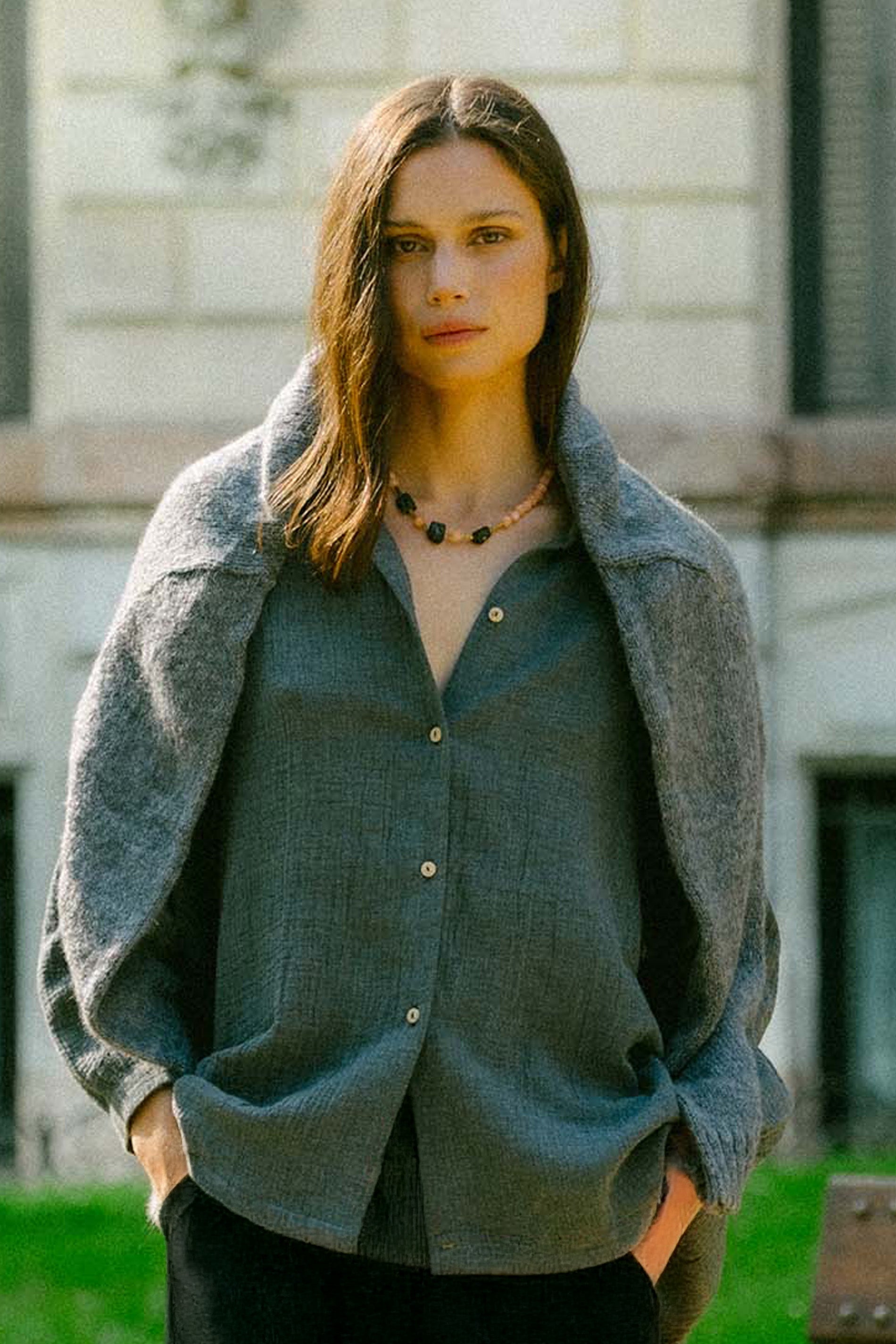 Blusa algodón orgánico STAR gris