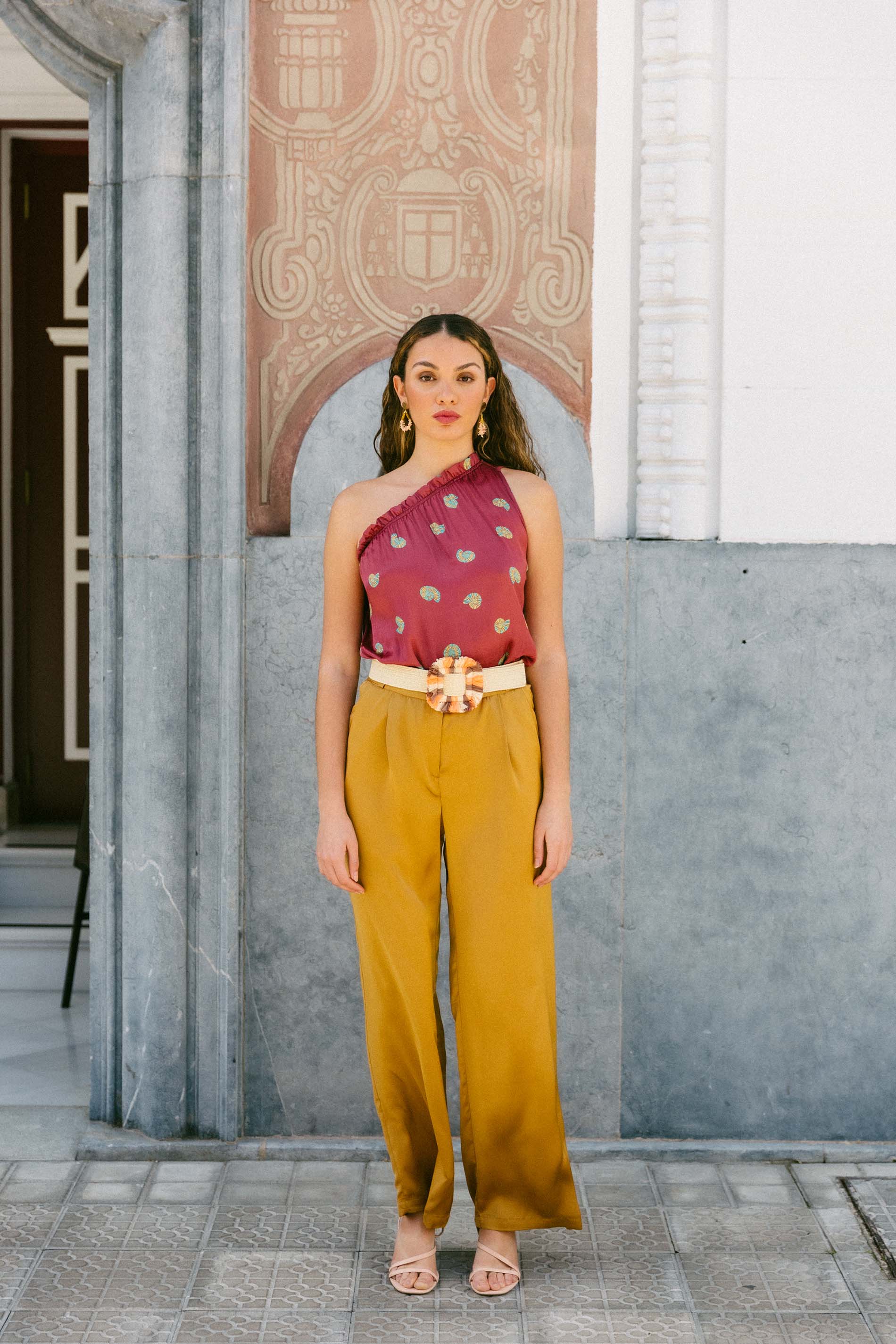 PANTALÓN CATHA satén dorado