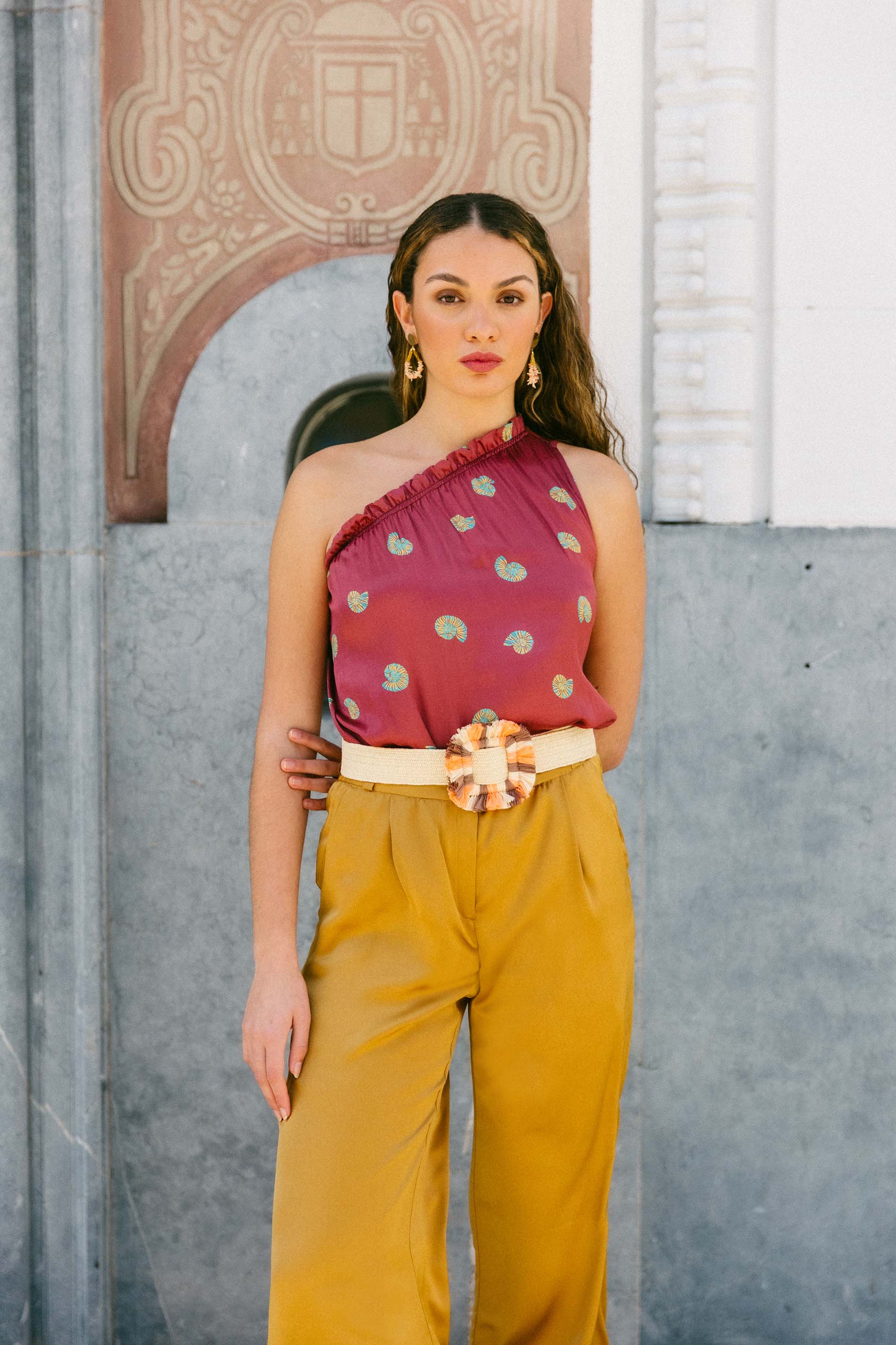 PANTALÓN CATHA satén dorado