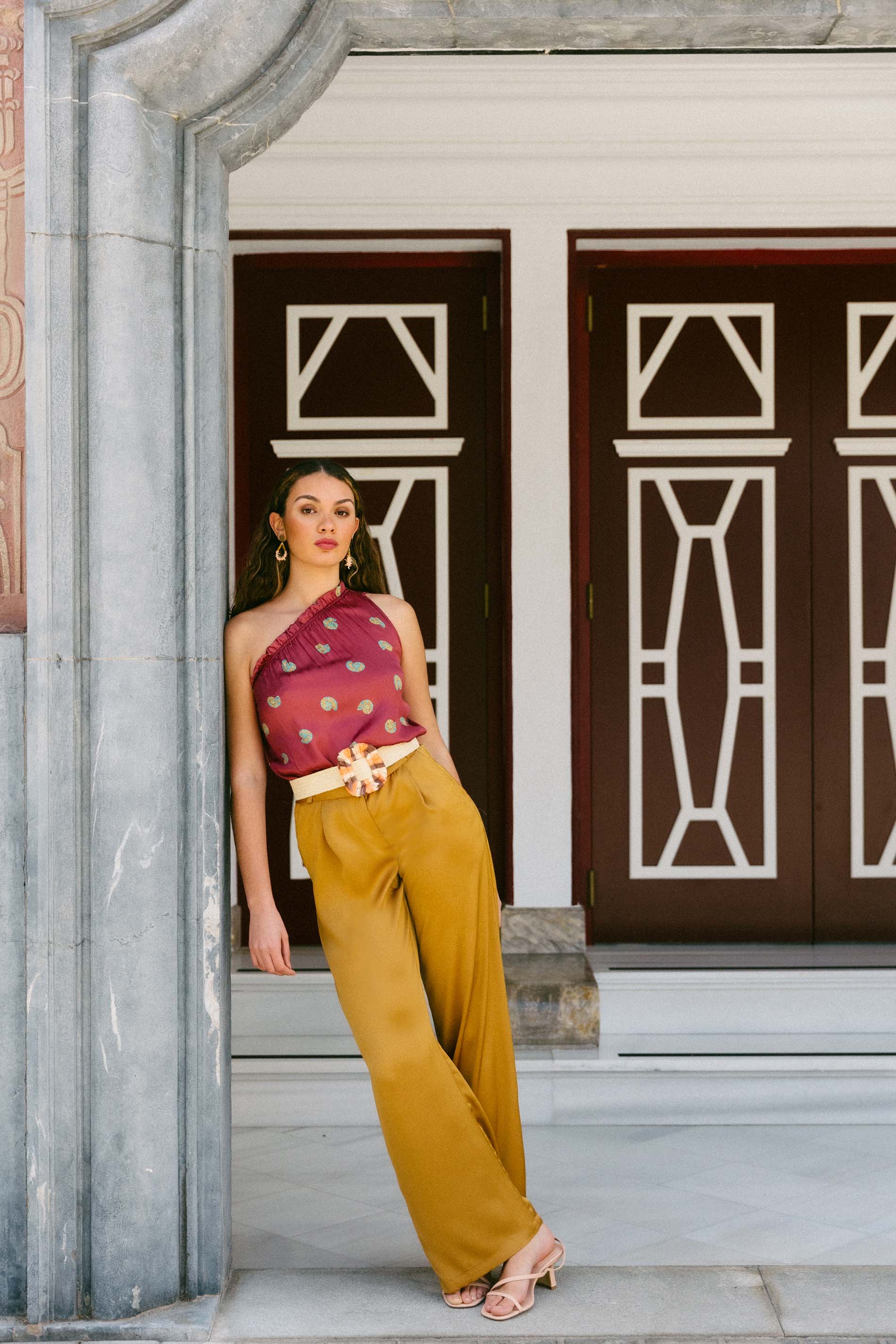 PANTALÓN CATHA satén dorado