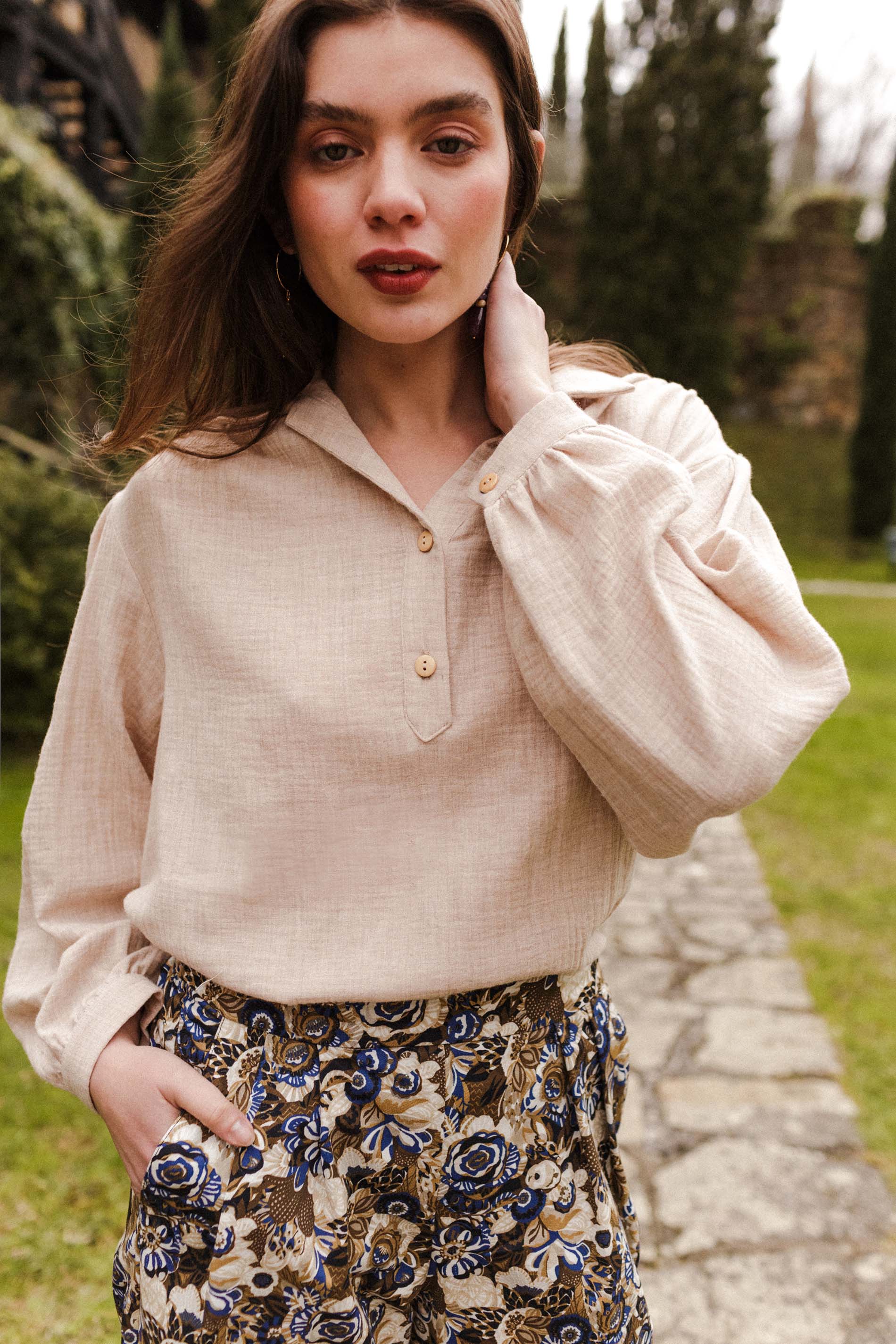 Blusa OTTA beige melange