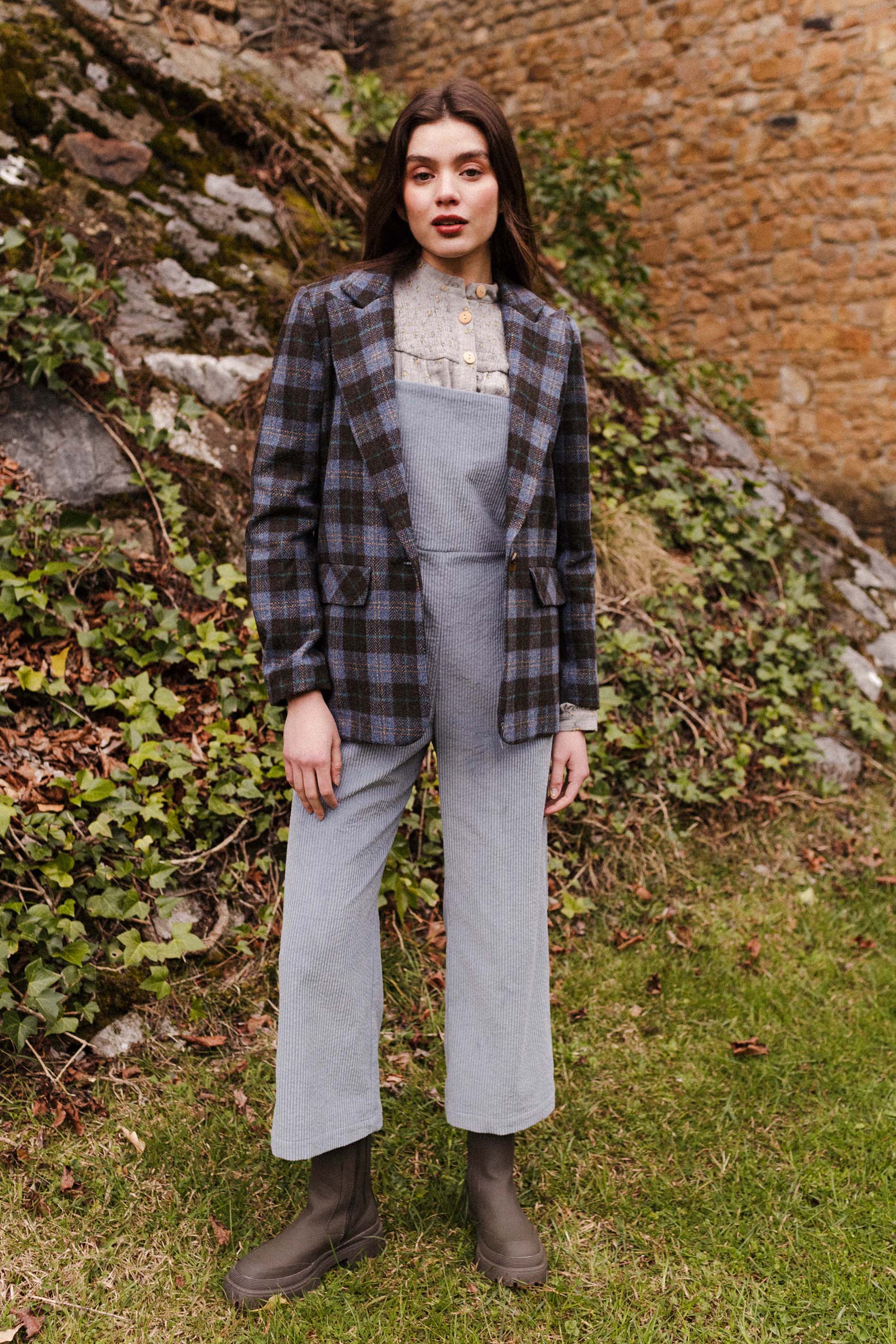 Blazer MILLET lana cuadros azul