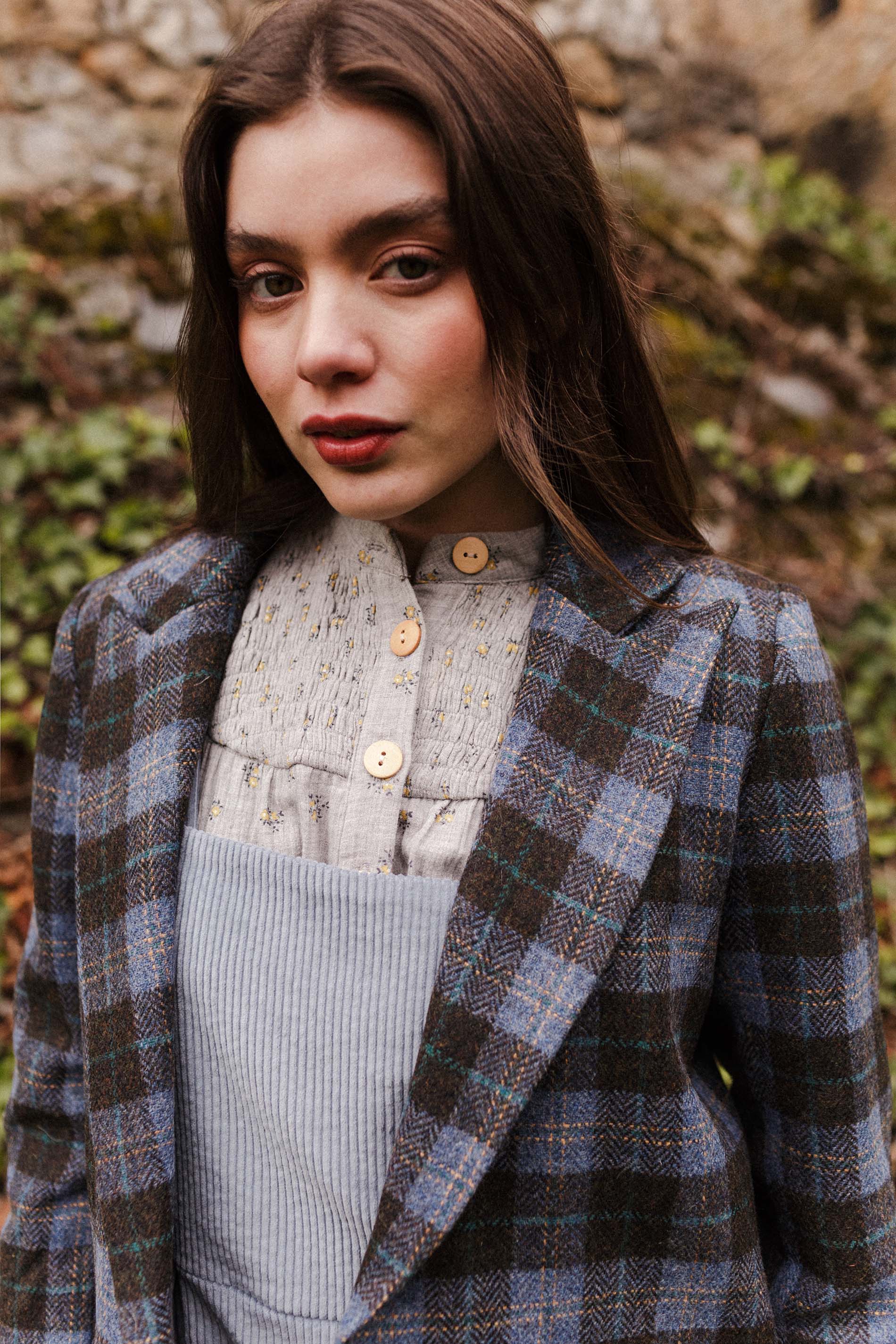 Blazer MILLET lana cuadros azul