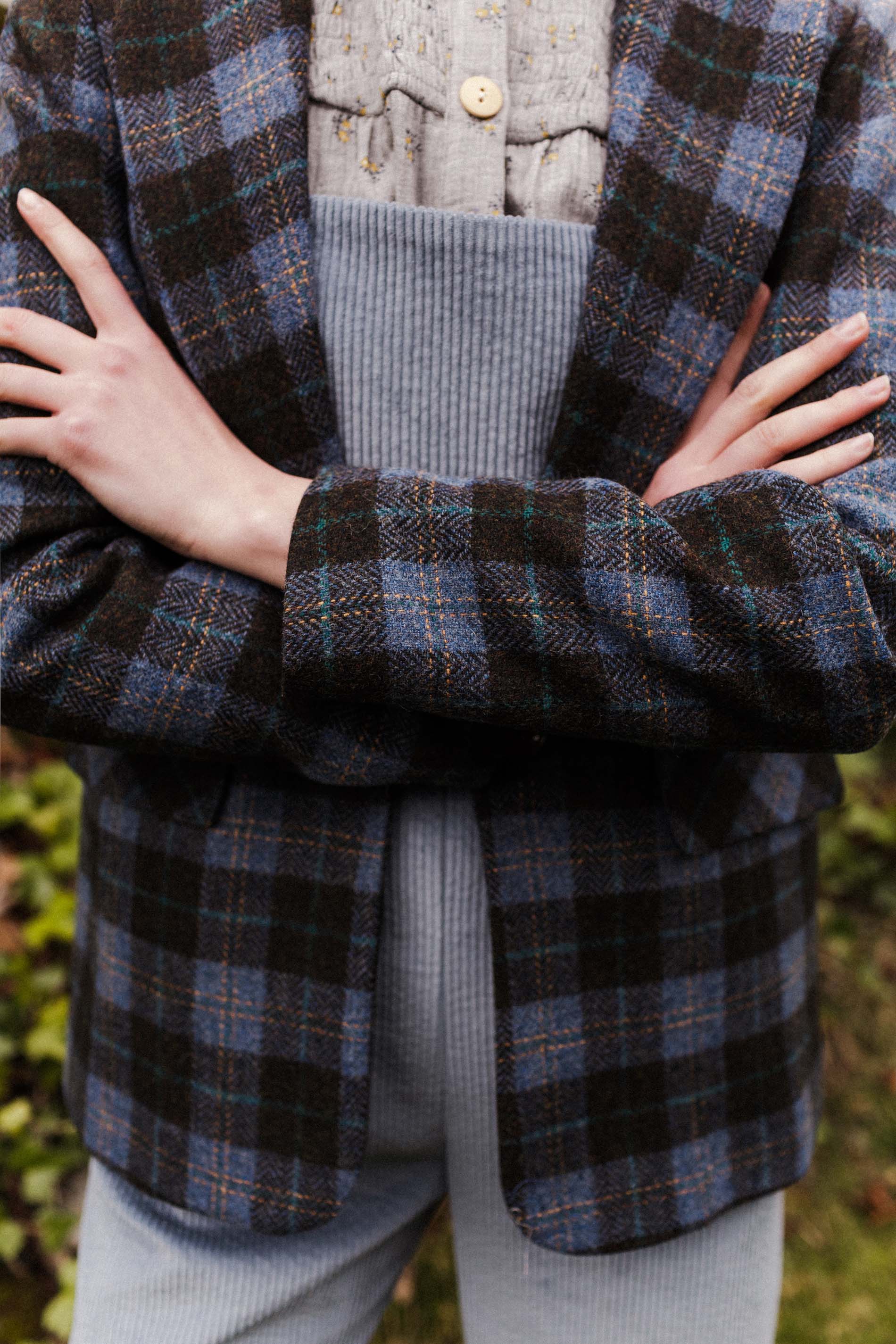 Blazer MILLET lana cuadros azul