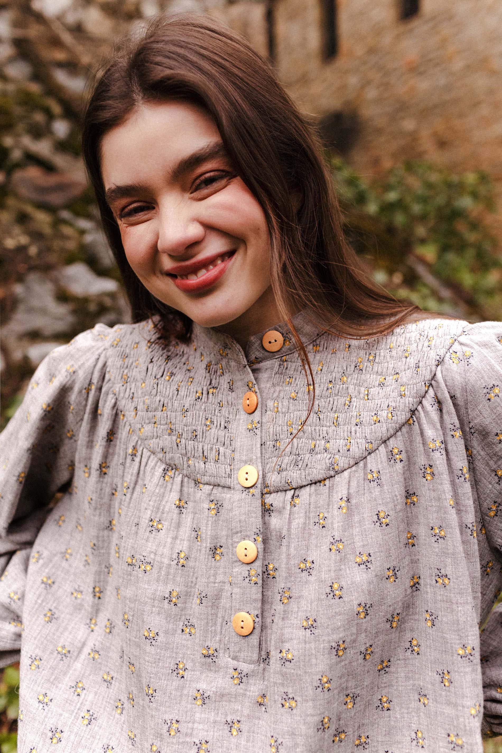 Blusa CENIA flor mostaza