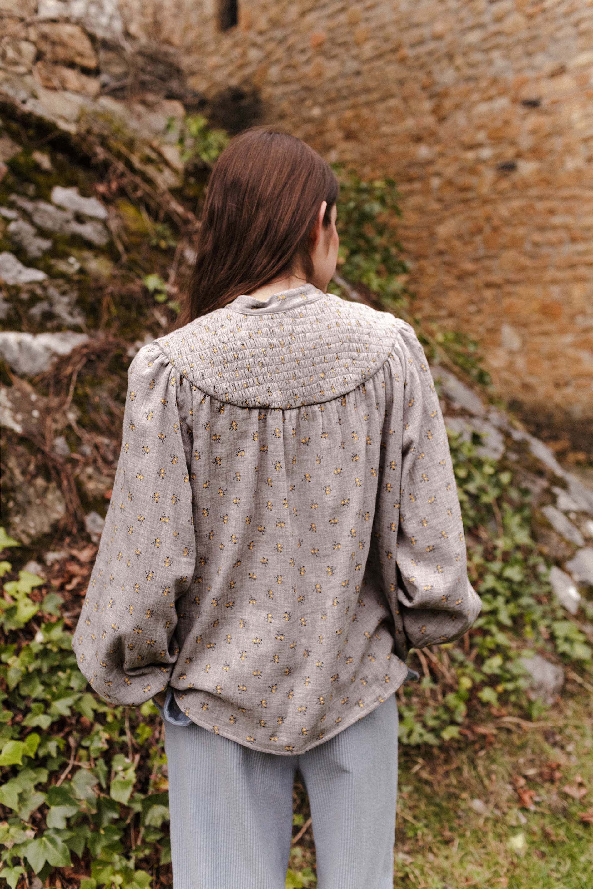 Blusa CENIA flor mostaza