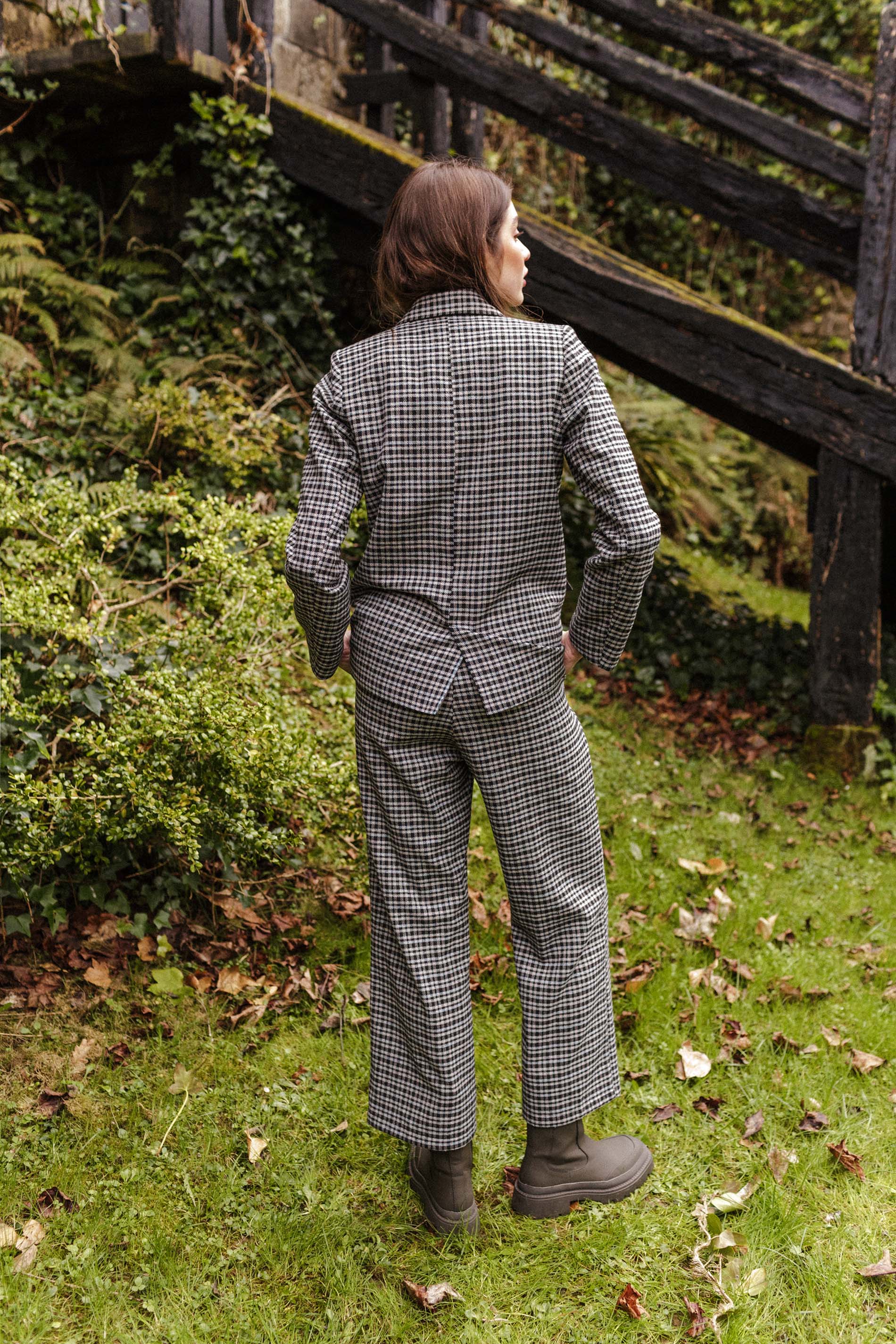 Blazer TURIN lana cuadros AZULES