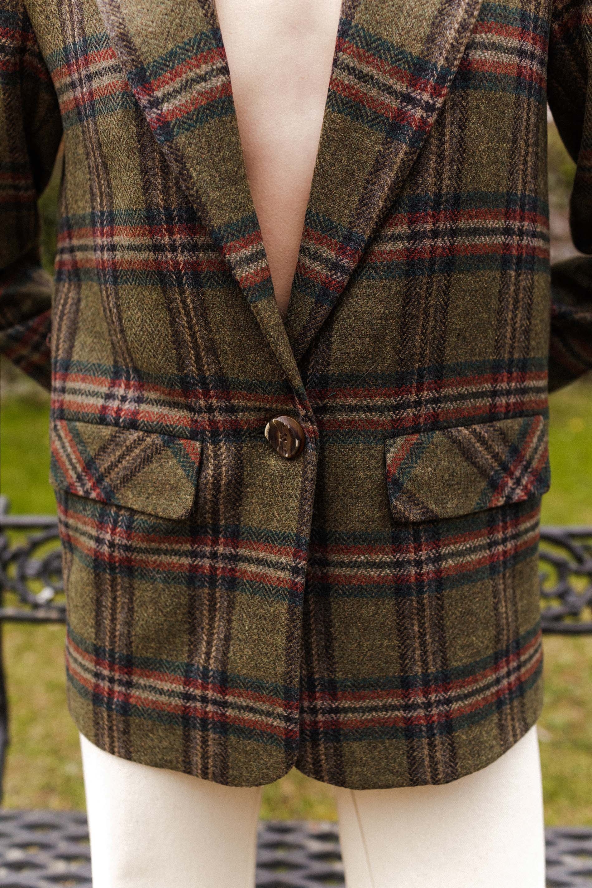 Blazer MILLET lana cuadros verde