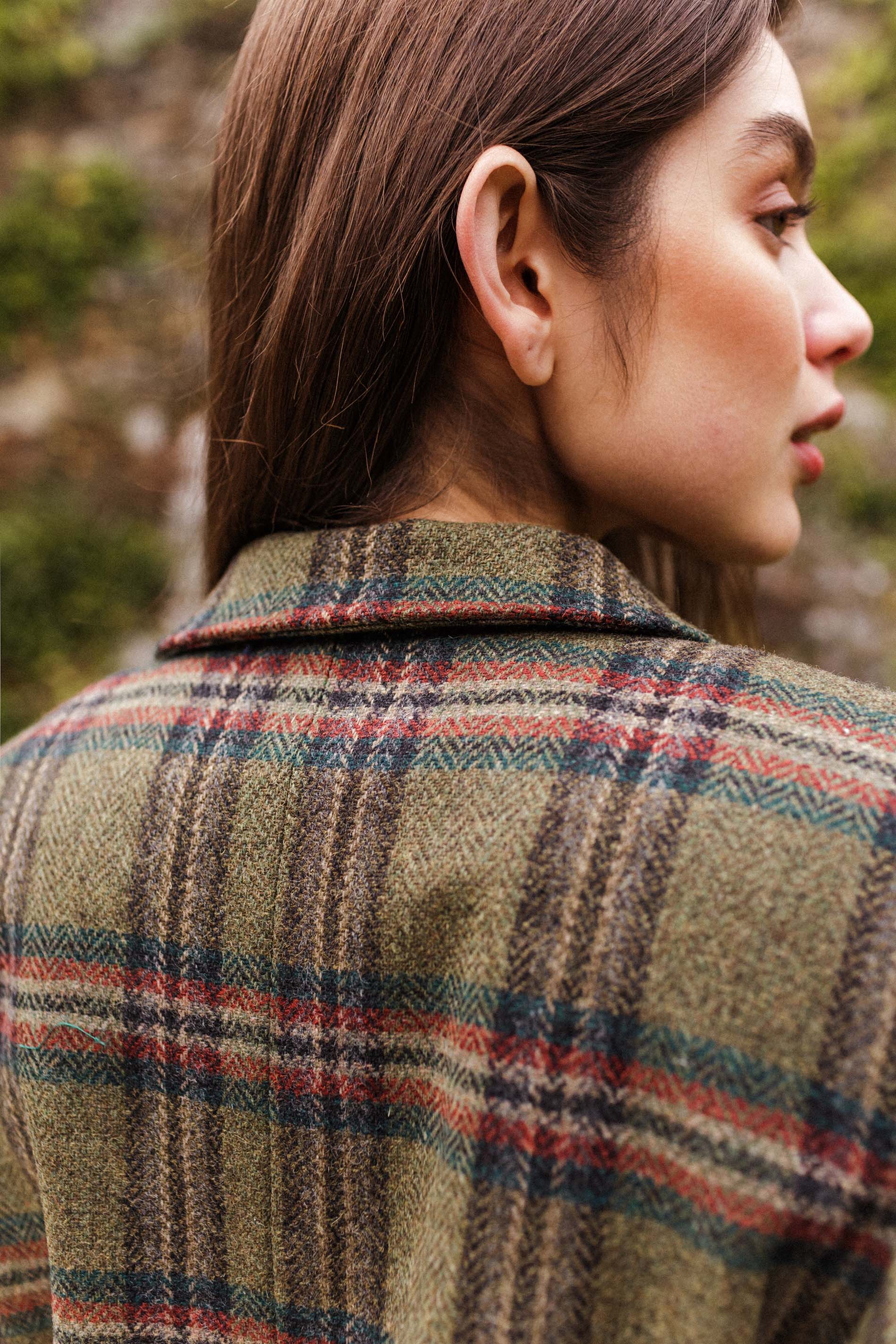 Blazer MILLET lana cuadros verde