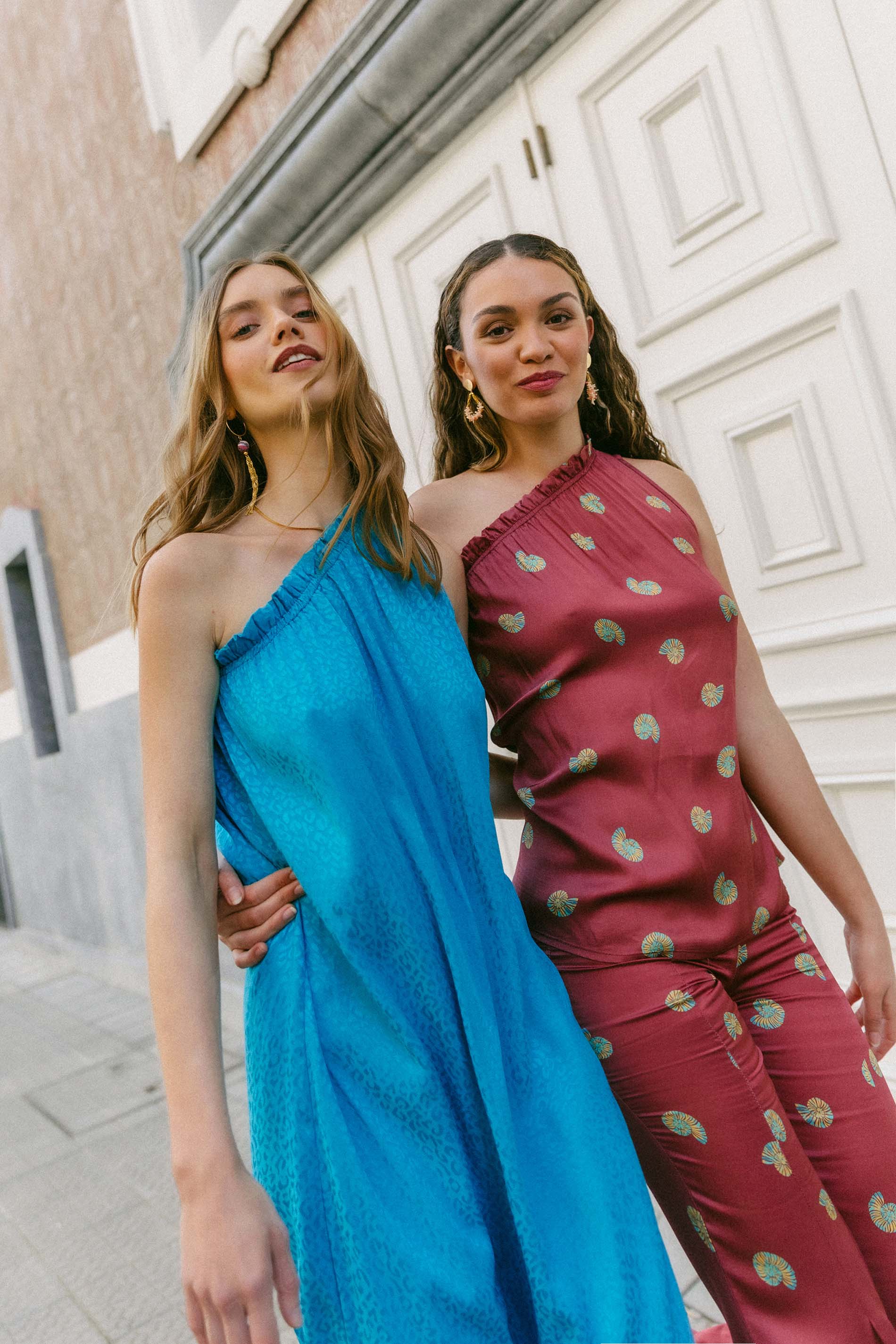 Vestido asimétrico azul LIRON
