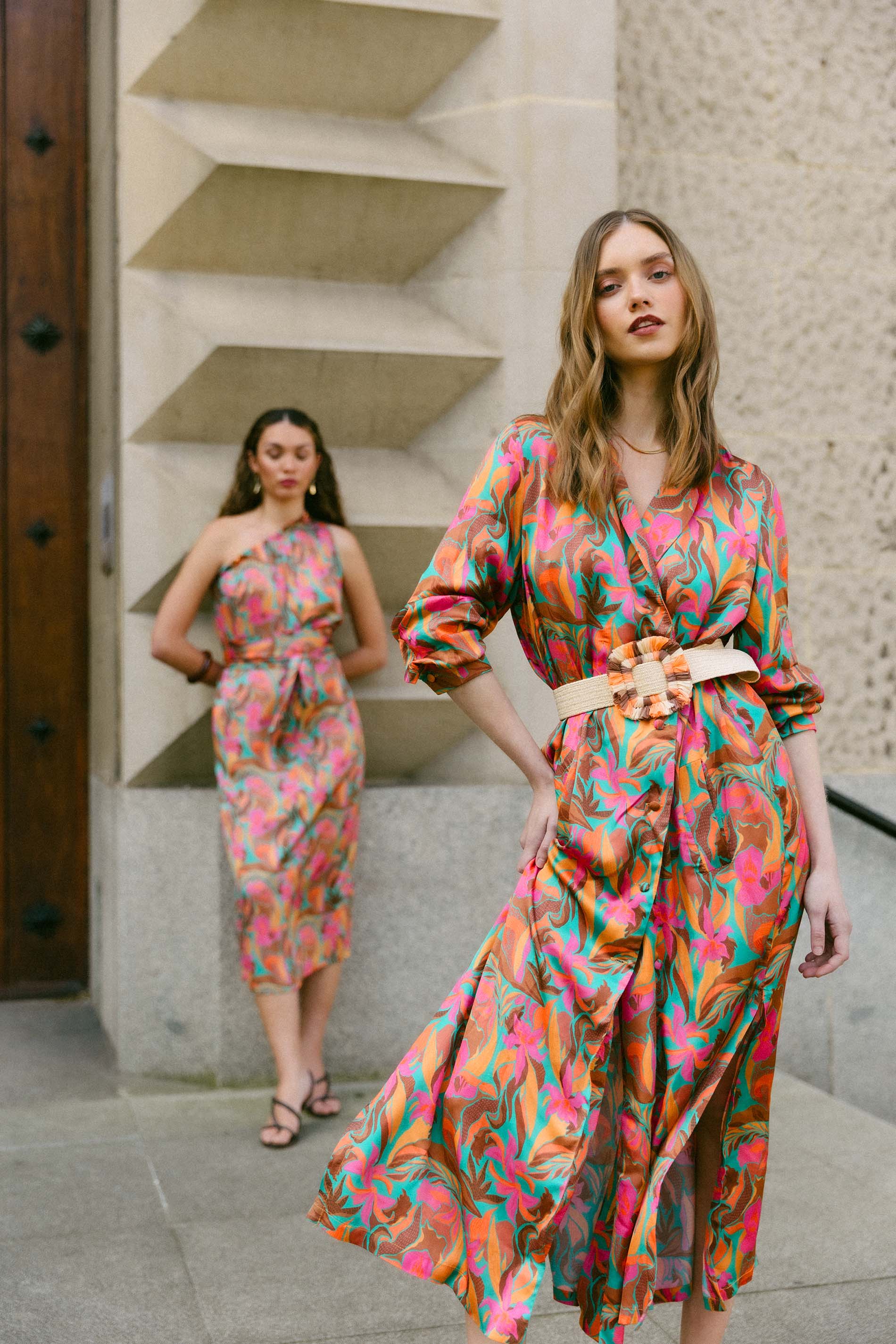 Abrigo vestido estampado floral ACACIA