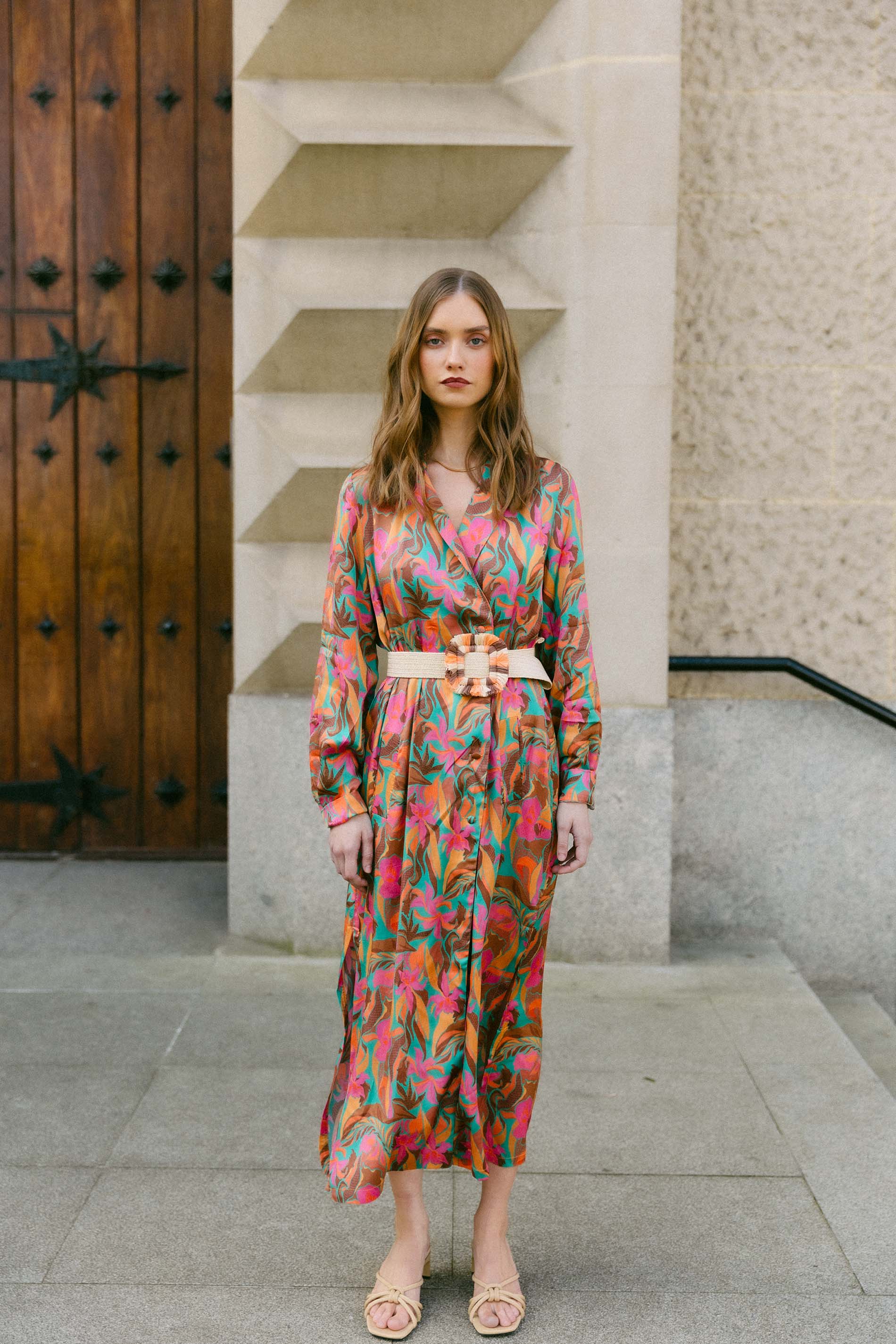 Abrigo vestido estampado floral ACACIA