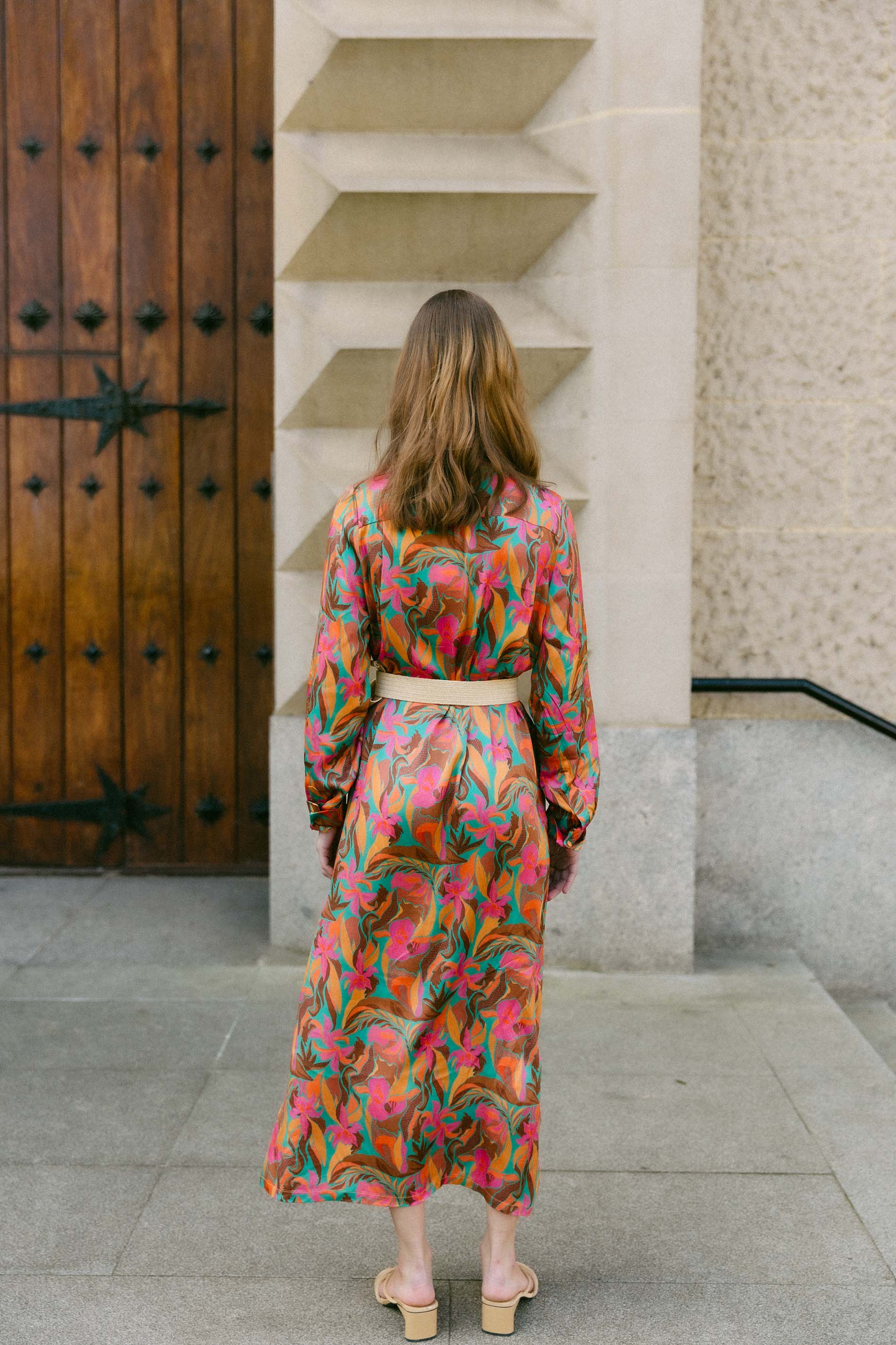 Abrigo vestido estampado floral ACACIA