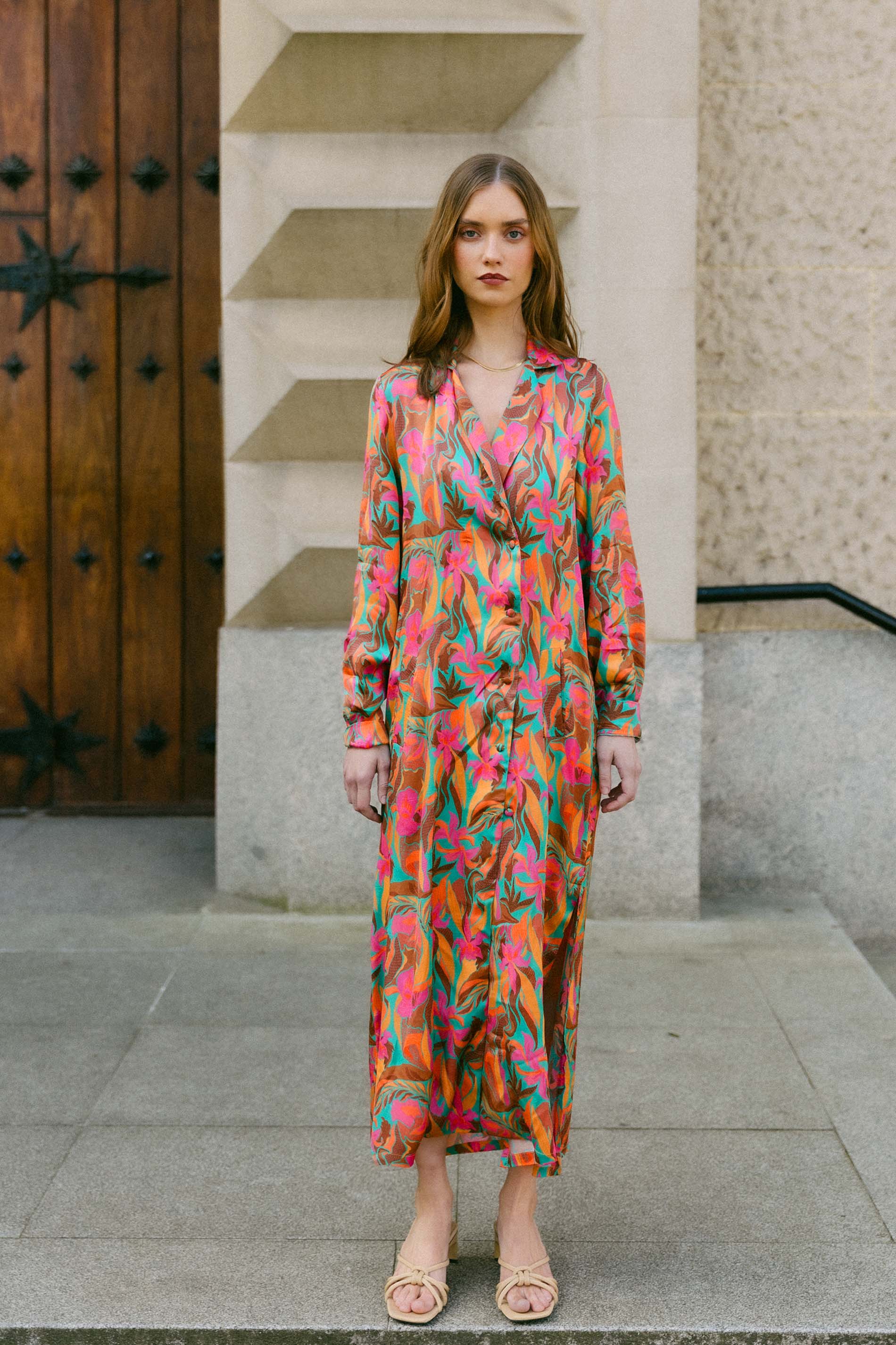 Abrigo vestido estampado floral ACACIA