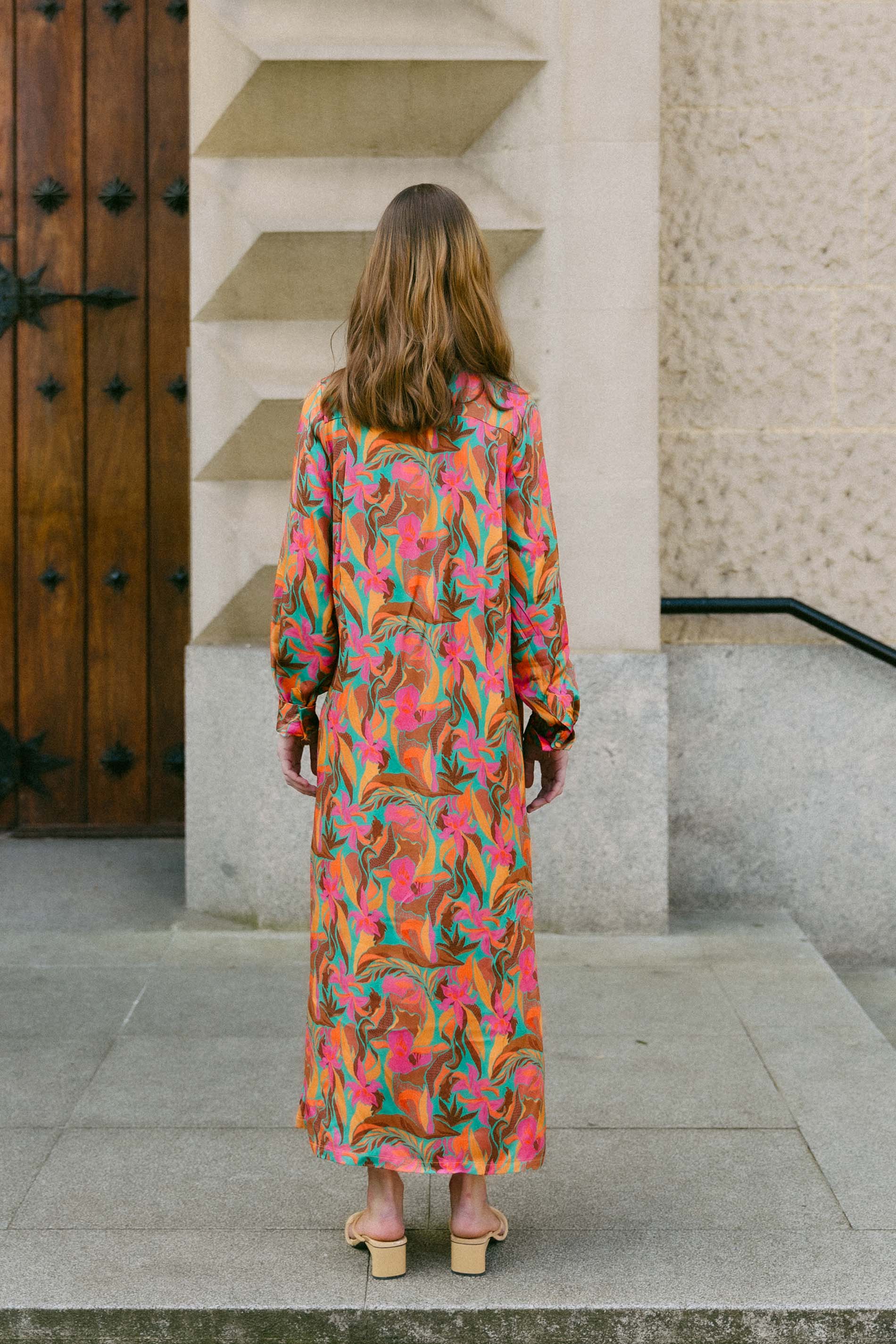 Abrigo vestido estampado floral ACACIA