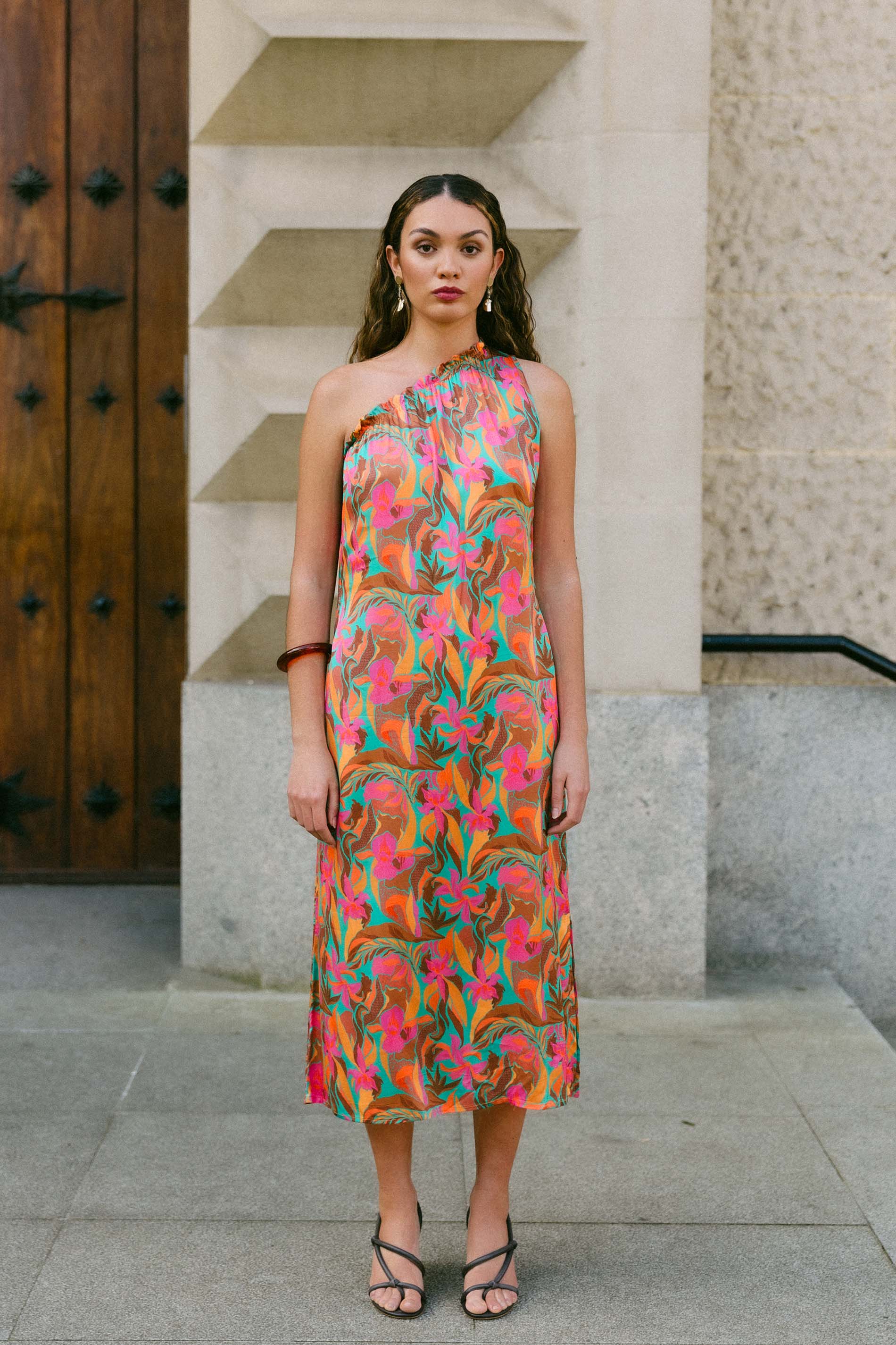 Vestido asimétrico estampado LIRON