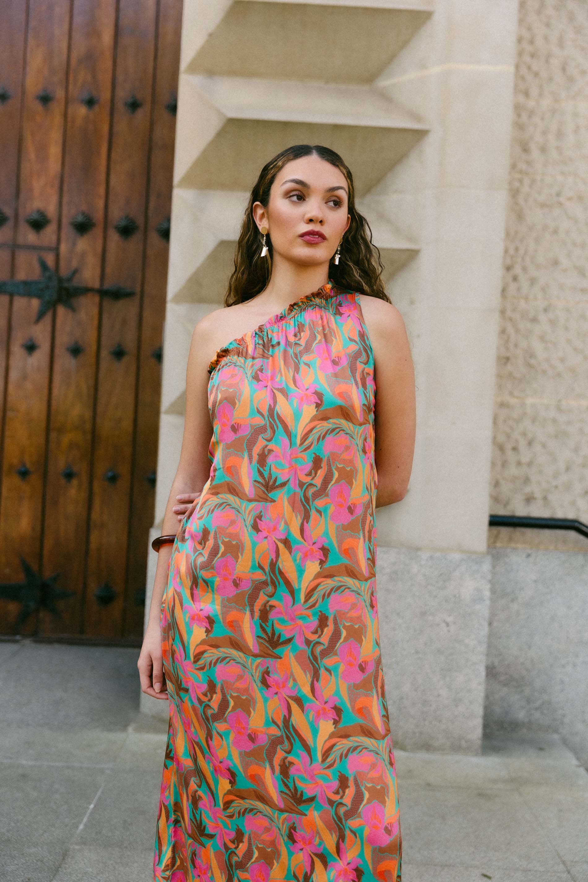Vestido asimétrico estampado LIRON