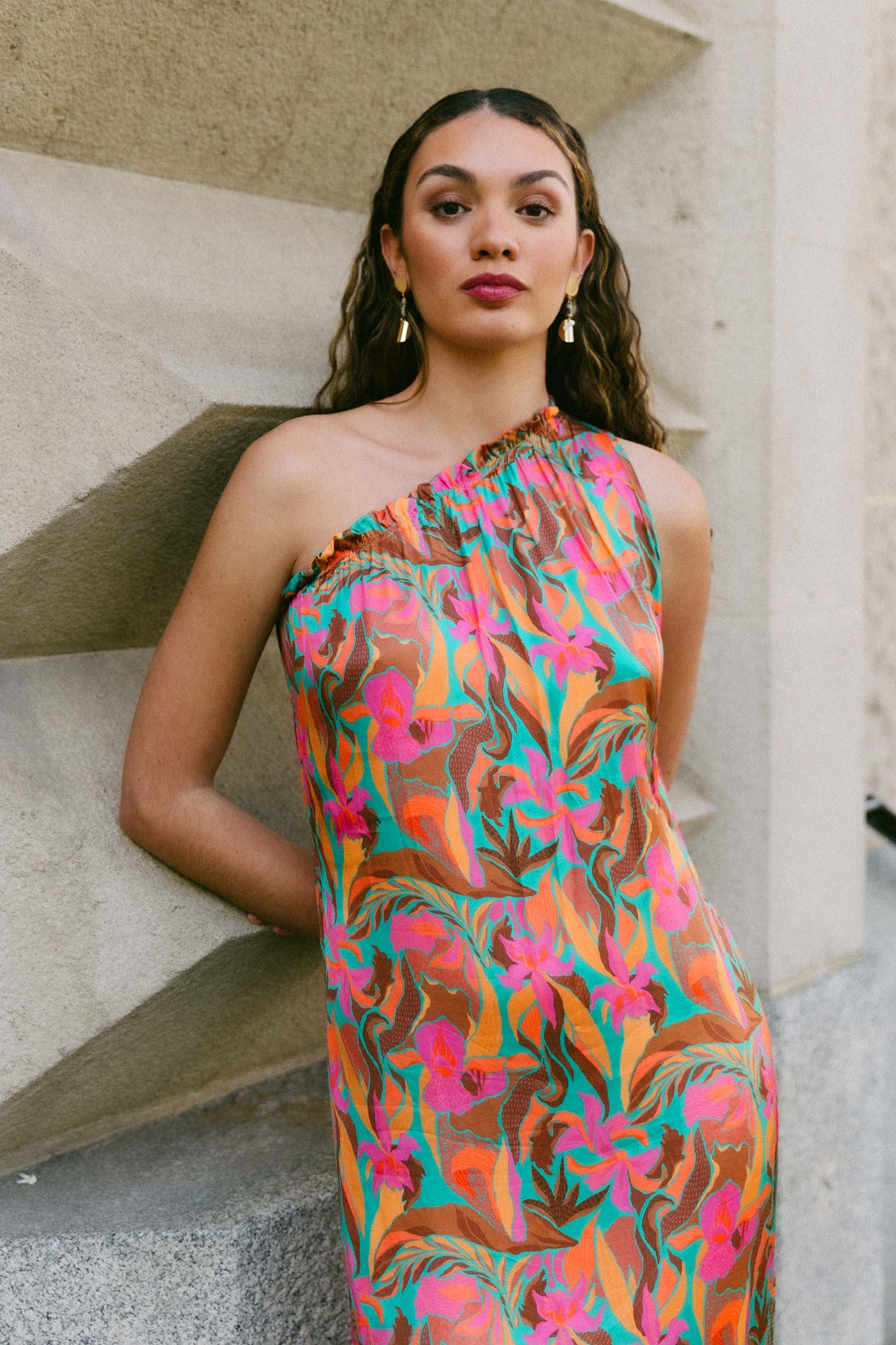 Vestido asimétrico estampado LIRON