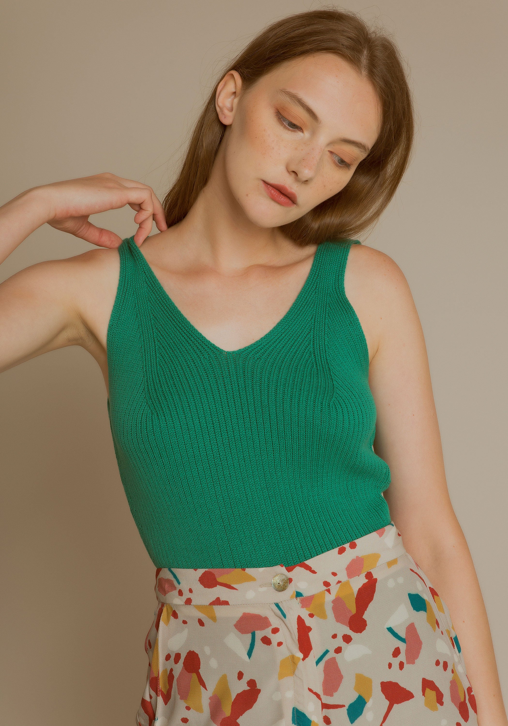 Green Knit Top
