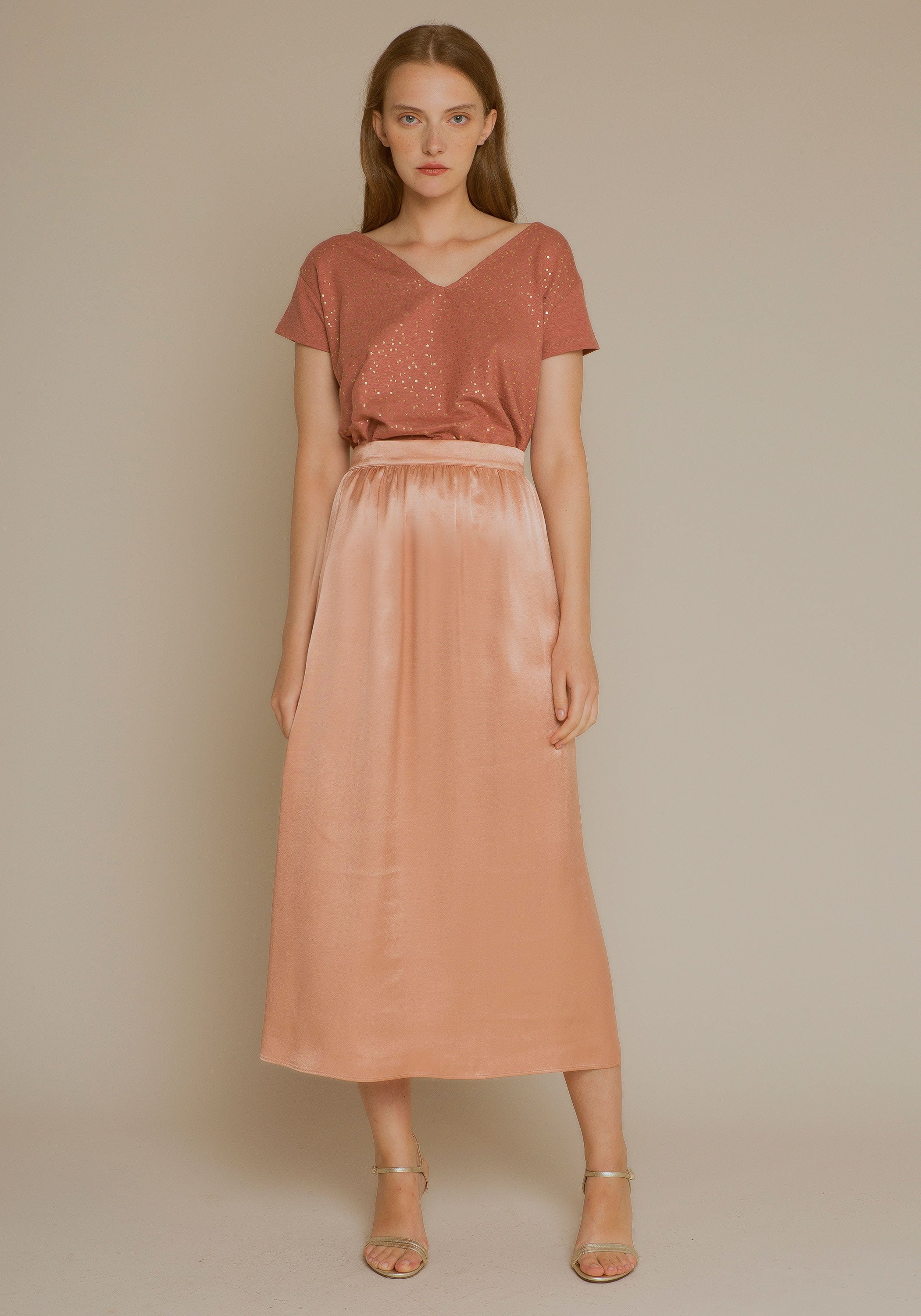 PINK satin kansas skirt