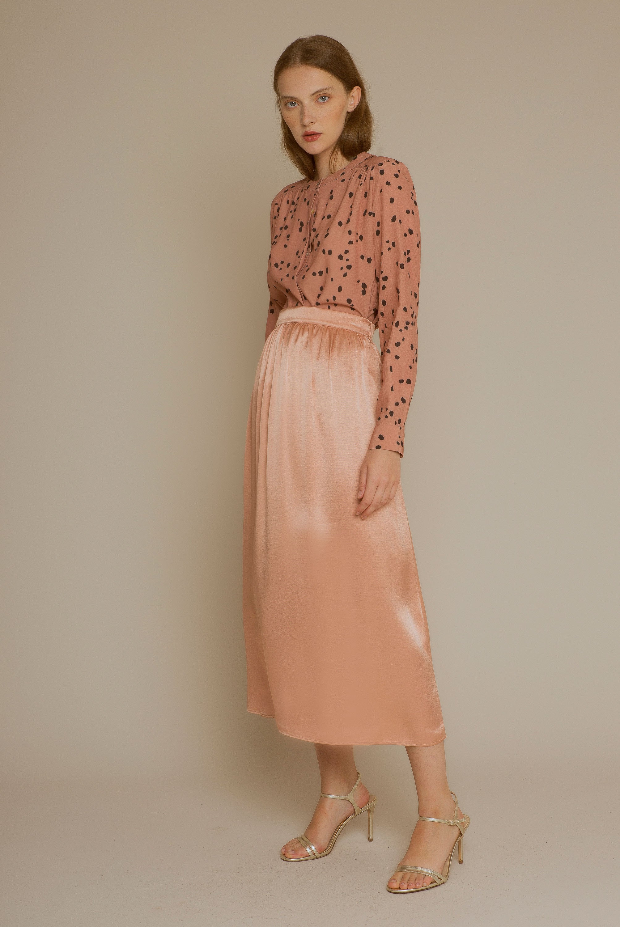 PINK satin kansas skirt