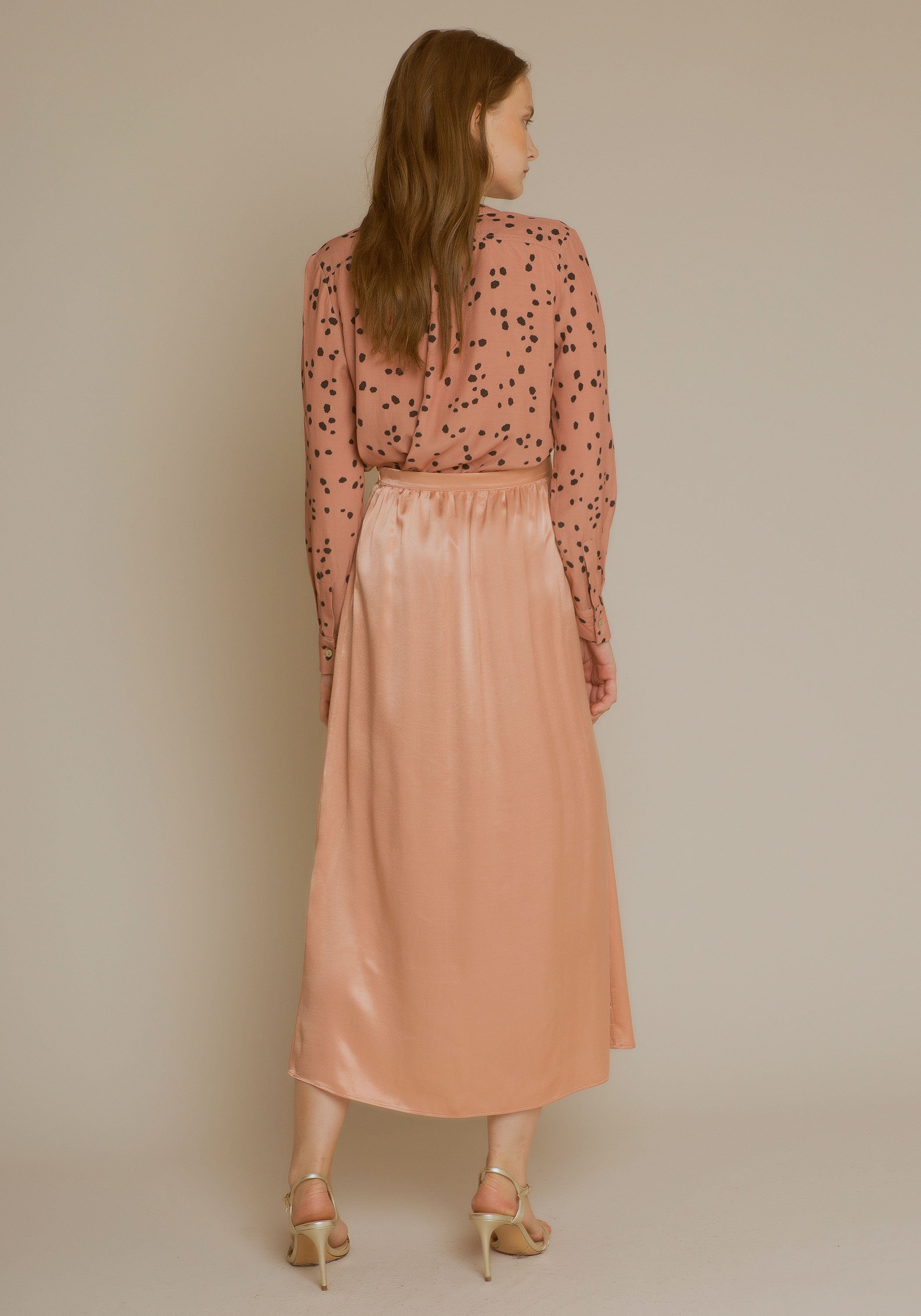 PINK satin kansas skirt