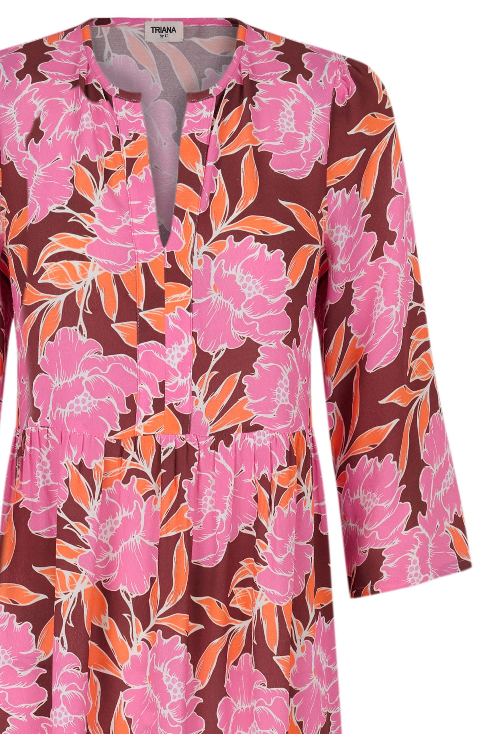 BROMELIA flower fuchsia dress